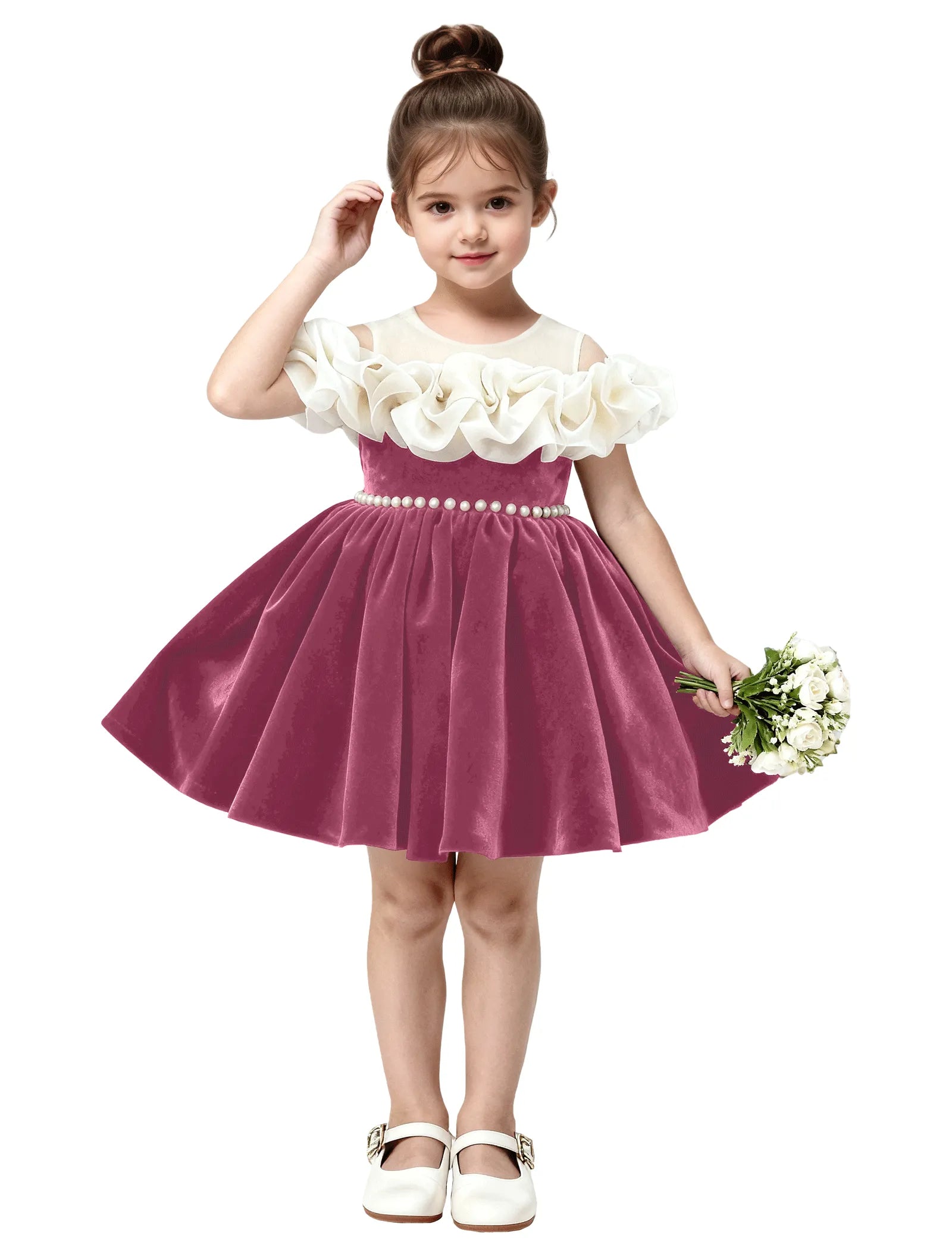 Unique Pageant Velvet Dress for Little Girls