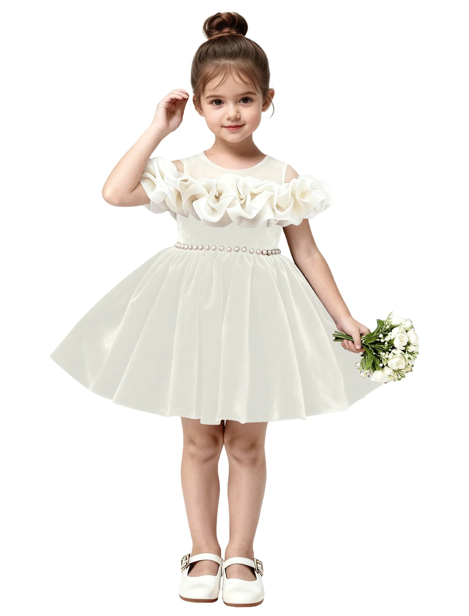 Unique Pageant Velvet Dress for Little Girls