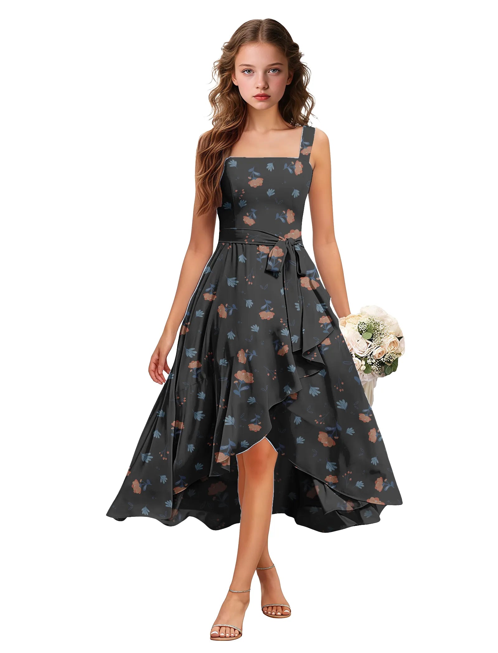 Petals & Grace Square Neck Flower Girl Dress