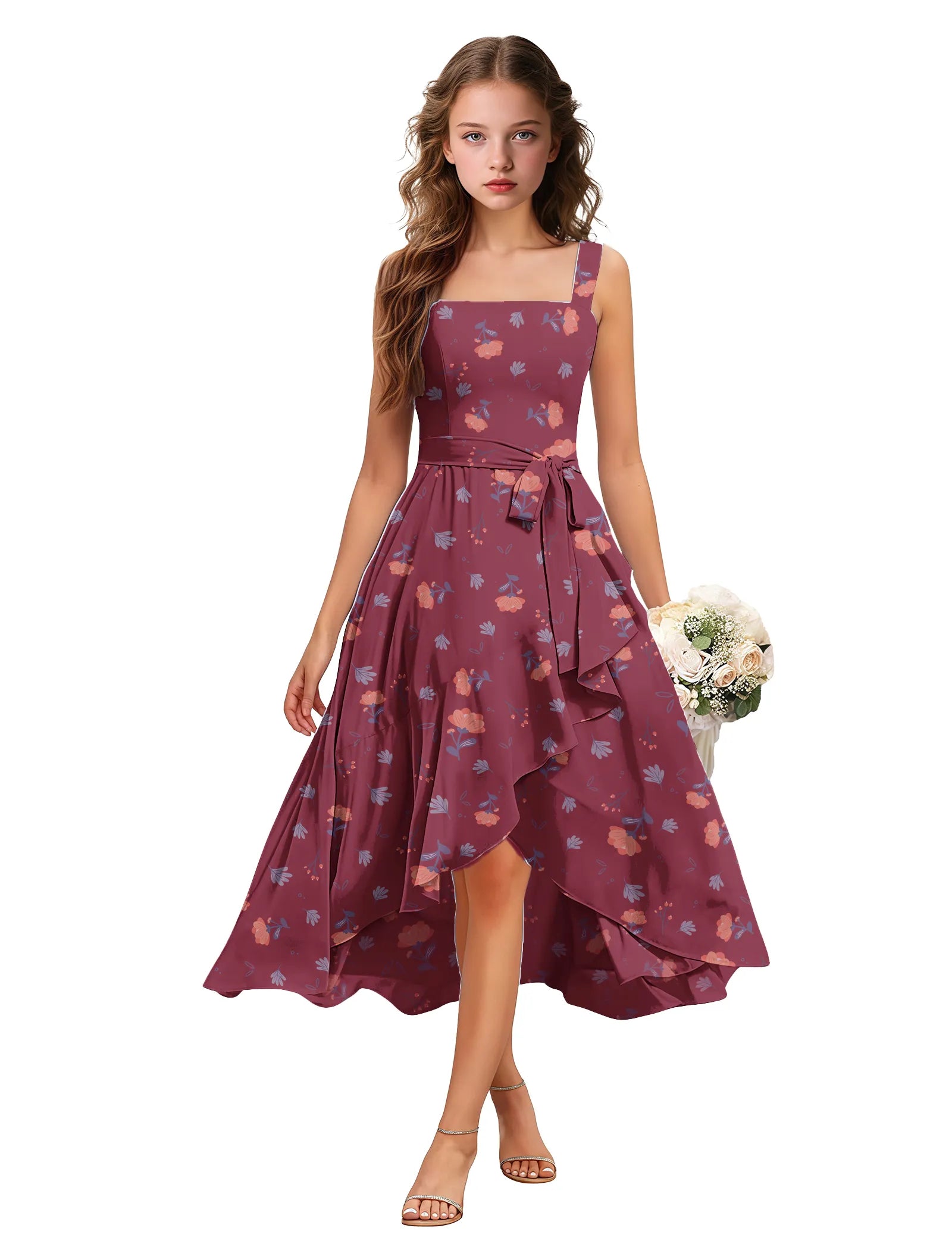 Petals & Grace Square Neck Flower Girl Dress