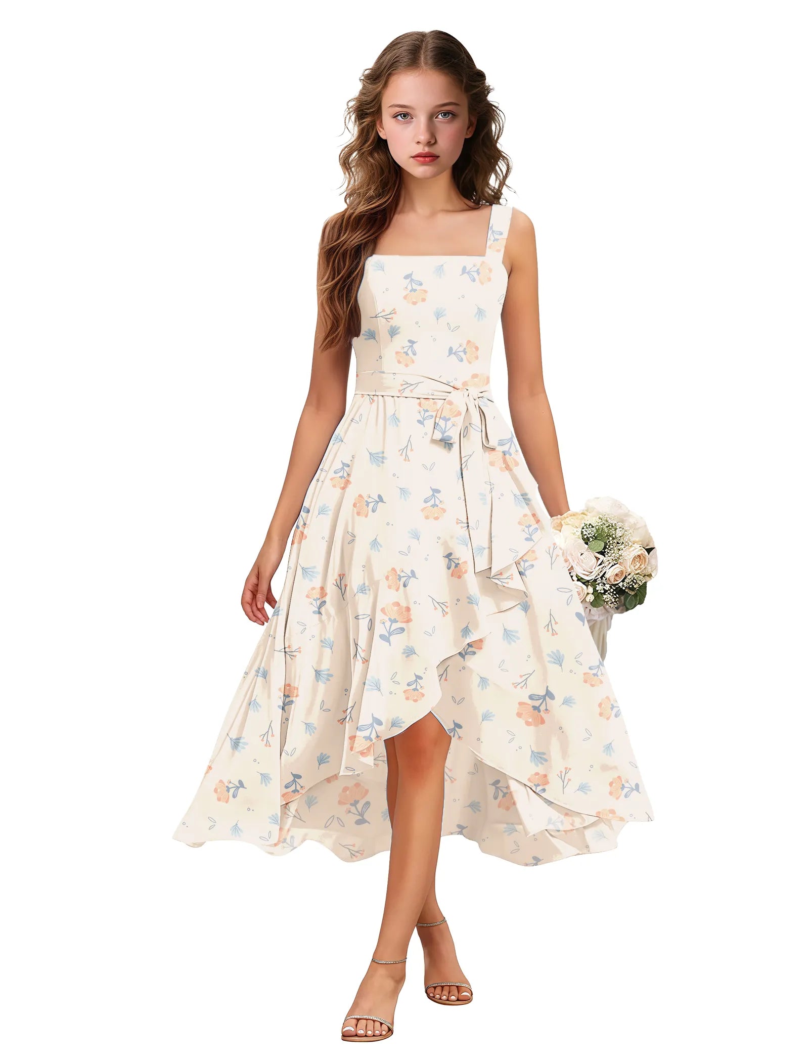 Petals & Grace Square Neck Flower Girl Dress