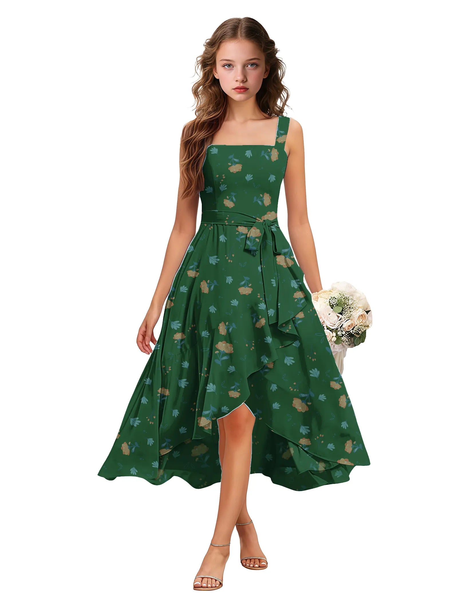 Petals & Grace Square Neck Flower Girl Dress