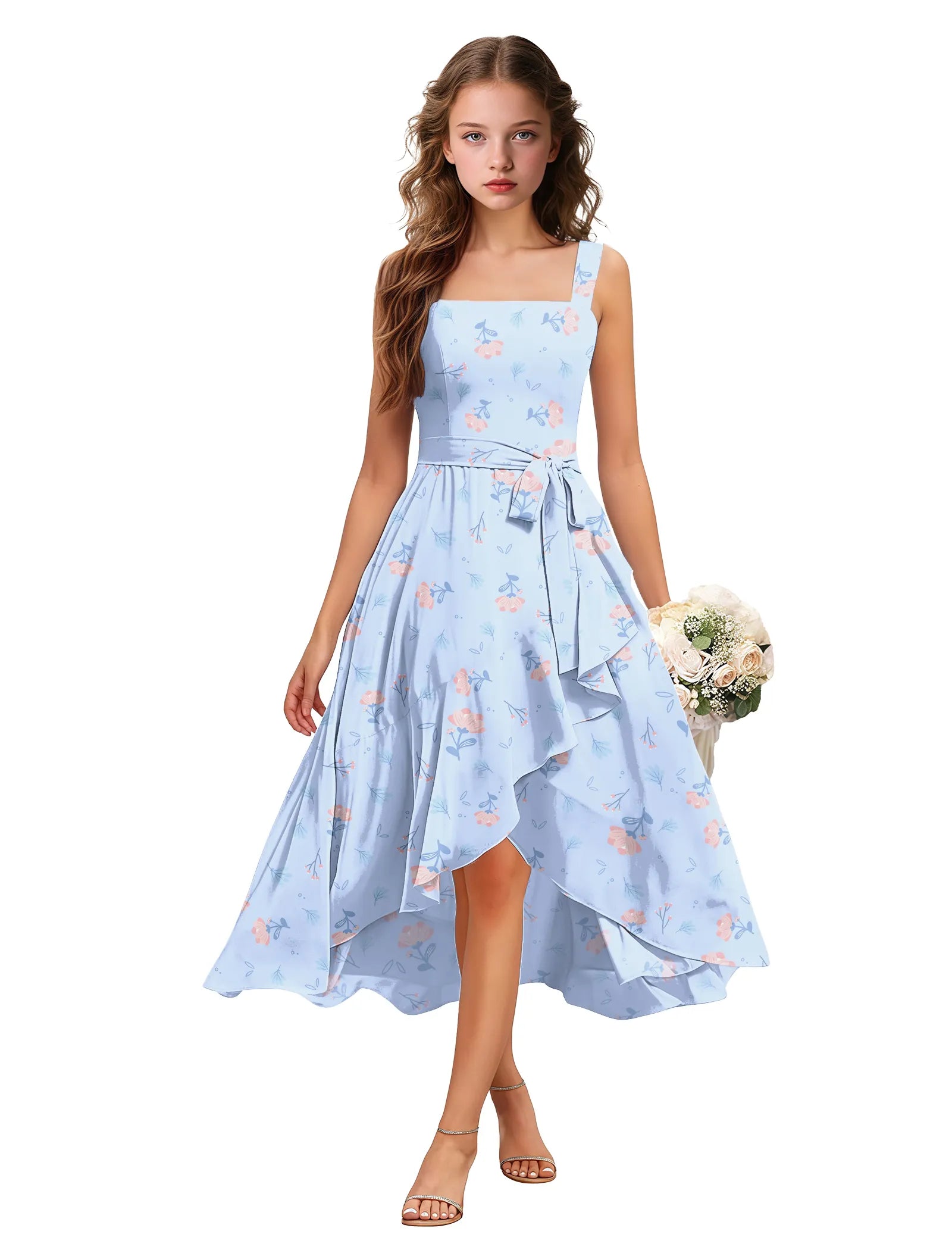 Petals & Grace Square Neck Flower Girl Dress