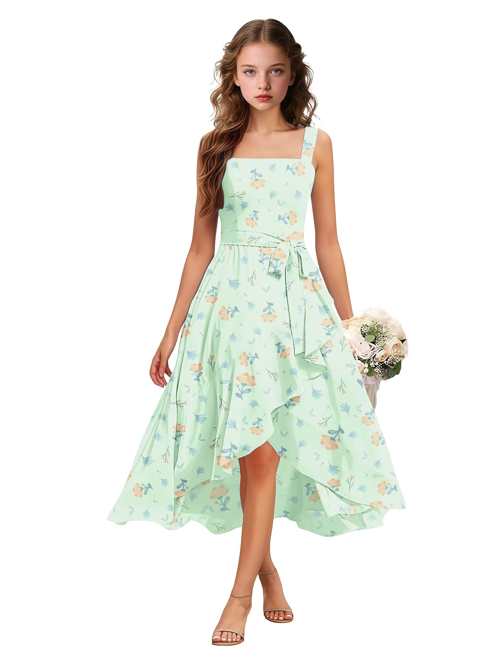 Petals & Grace Square Neck Flower Girl Dress