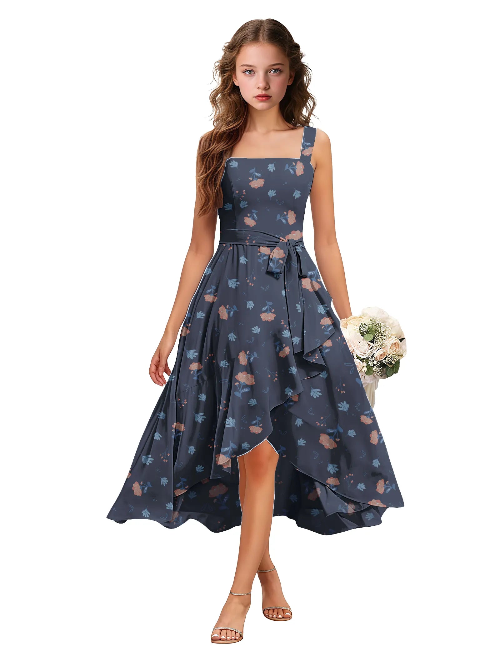 Petals & Grace Square Neck Flower Girl Dress