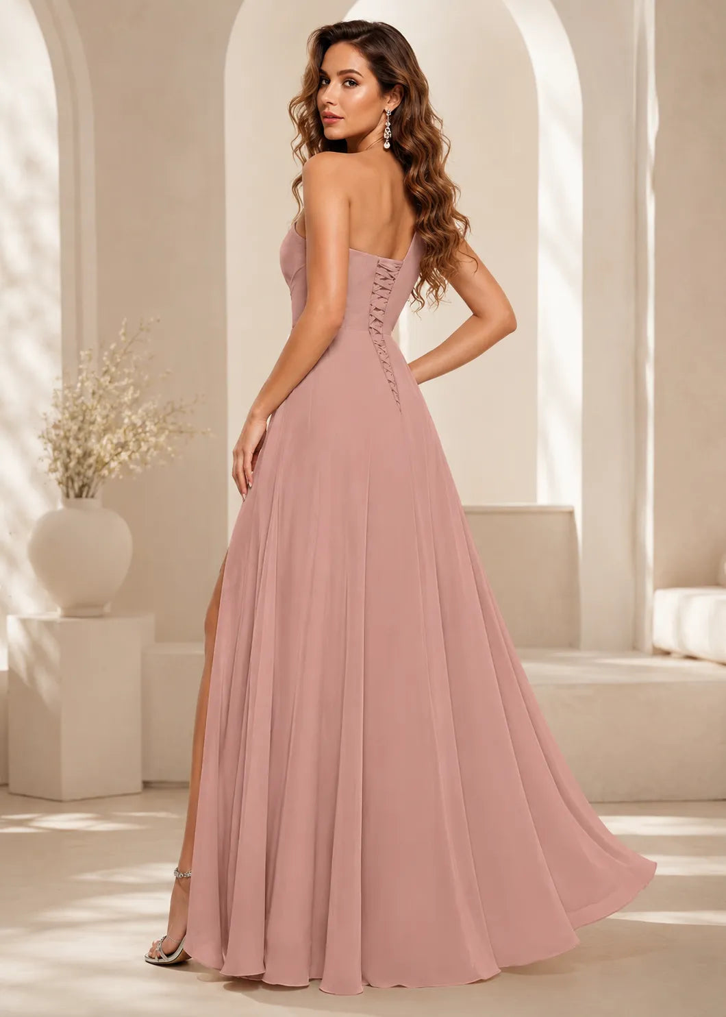 Asymmetric Twist One-Shoulder Formal Gown