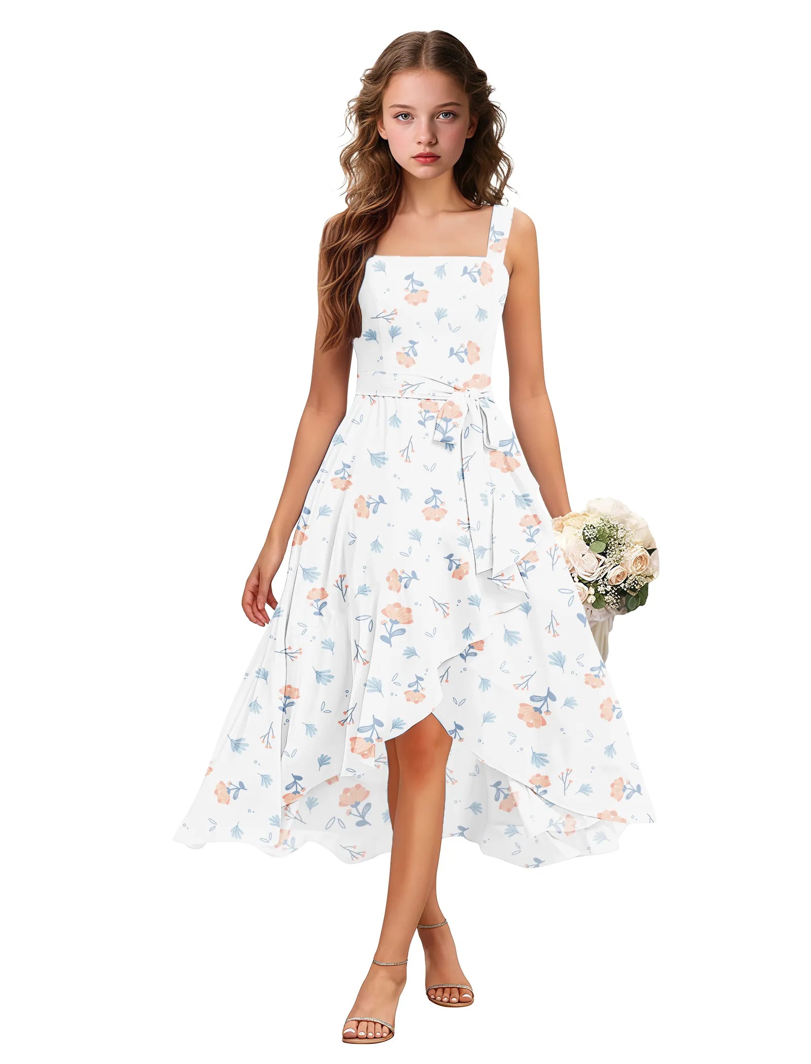 Petals & Grace Square Neck Flower Girl Dress