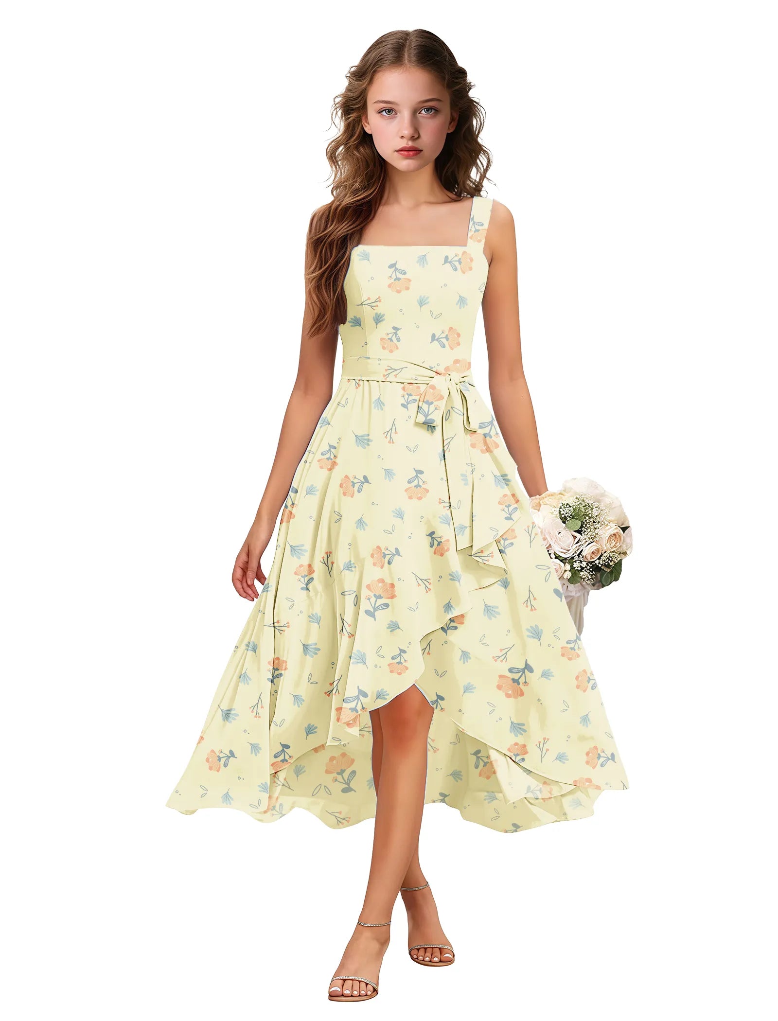 Petals & Grace Square Neck Flower Girl Dress