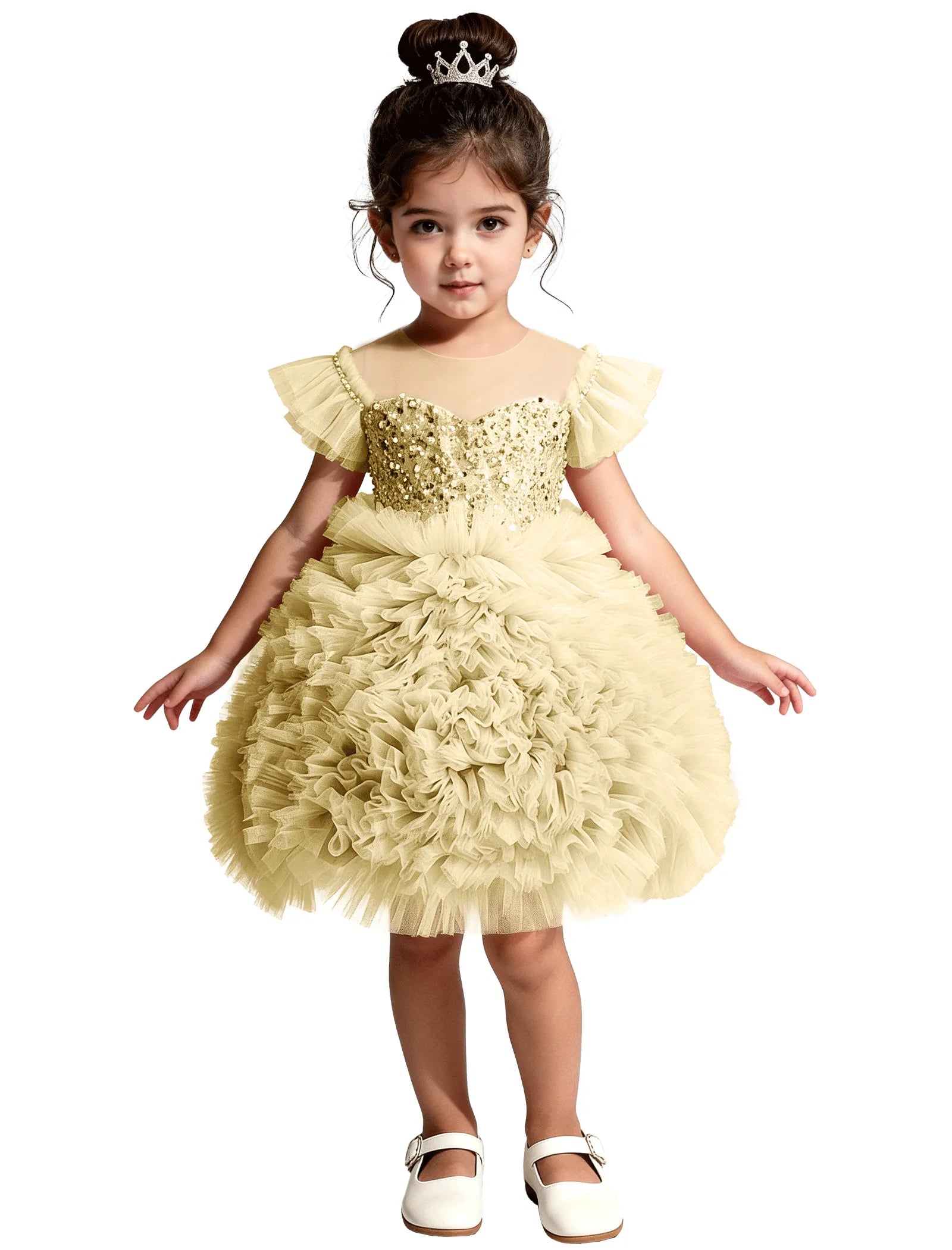 Sequin Puff Sleeve Toddler Party Dress