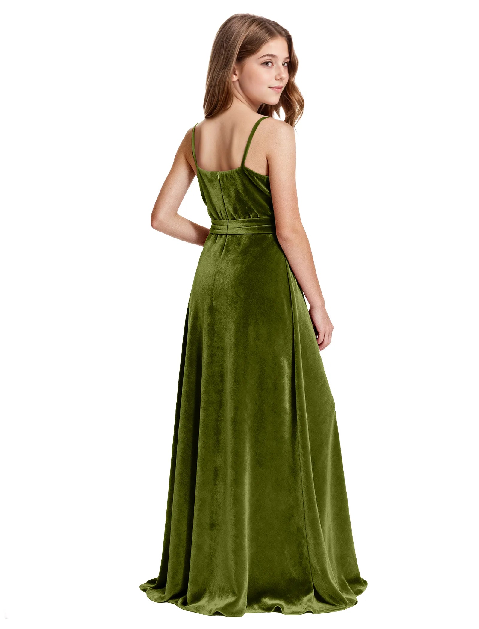 Velvet Junior Bridesmaid Maxi Dress for Girls