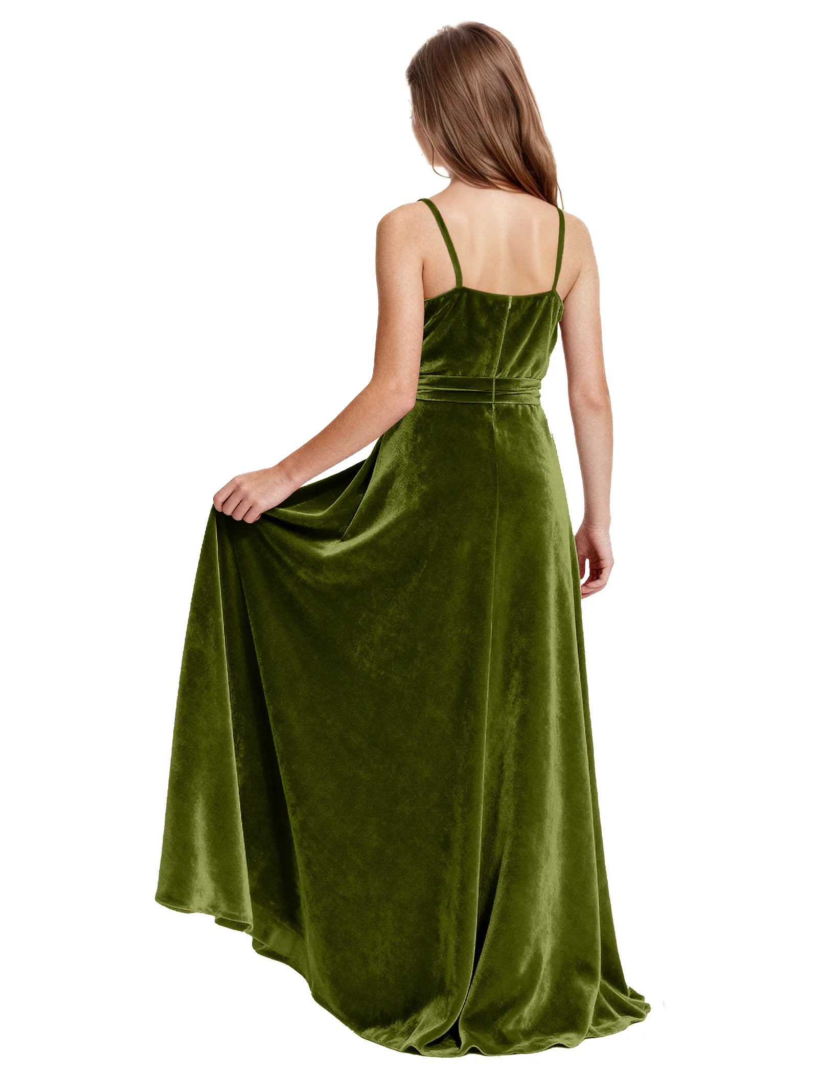 Velvet Junior Bridesmaid Maxi Dress for Girls