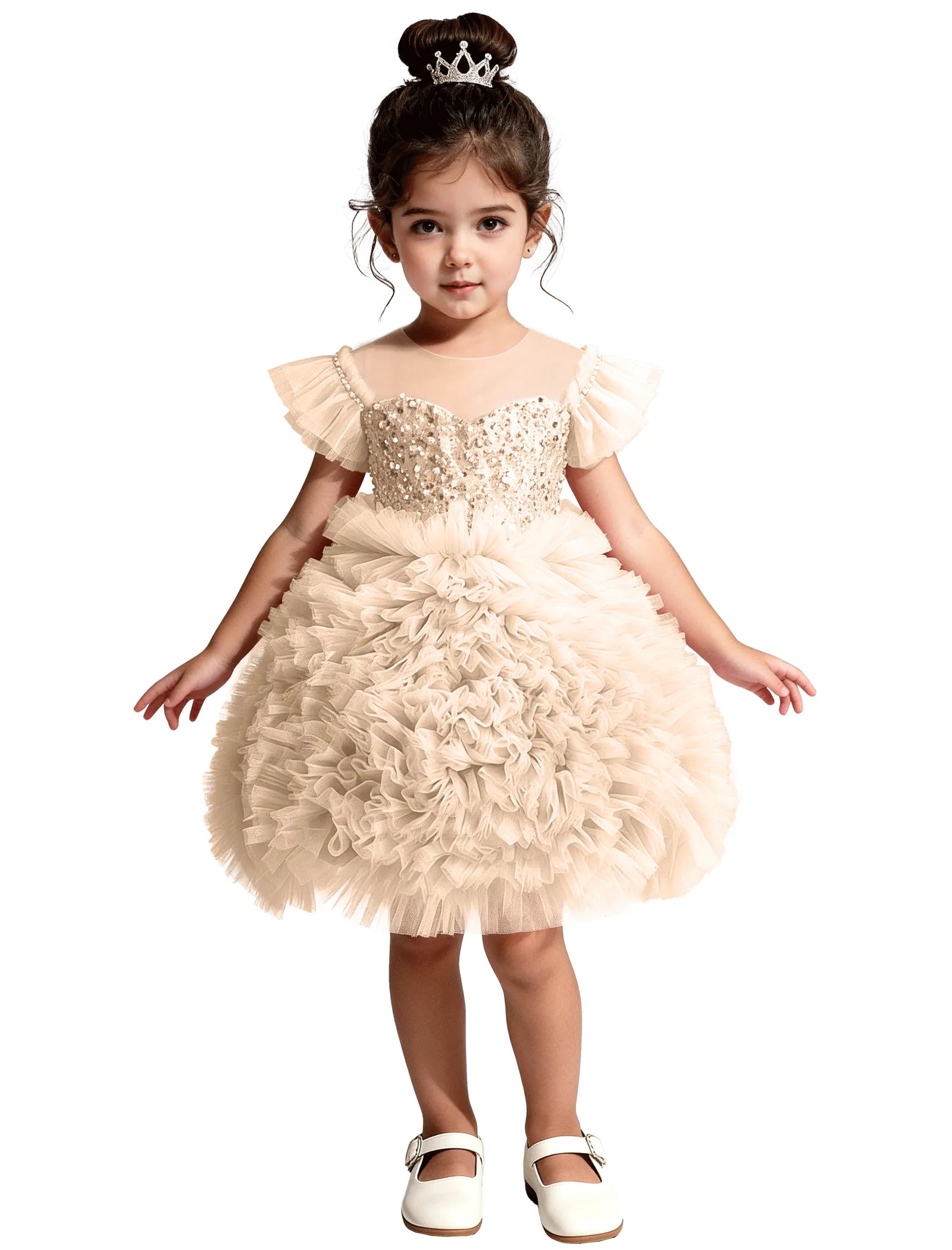 Sequin Puff Sleeve Toddler Party Dress