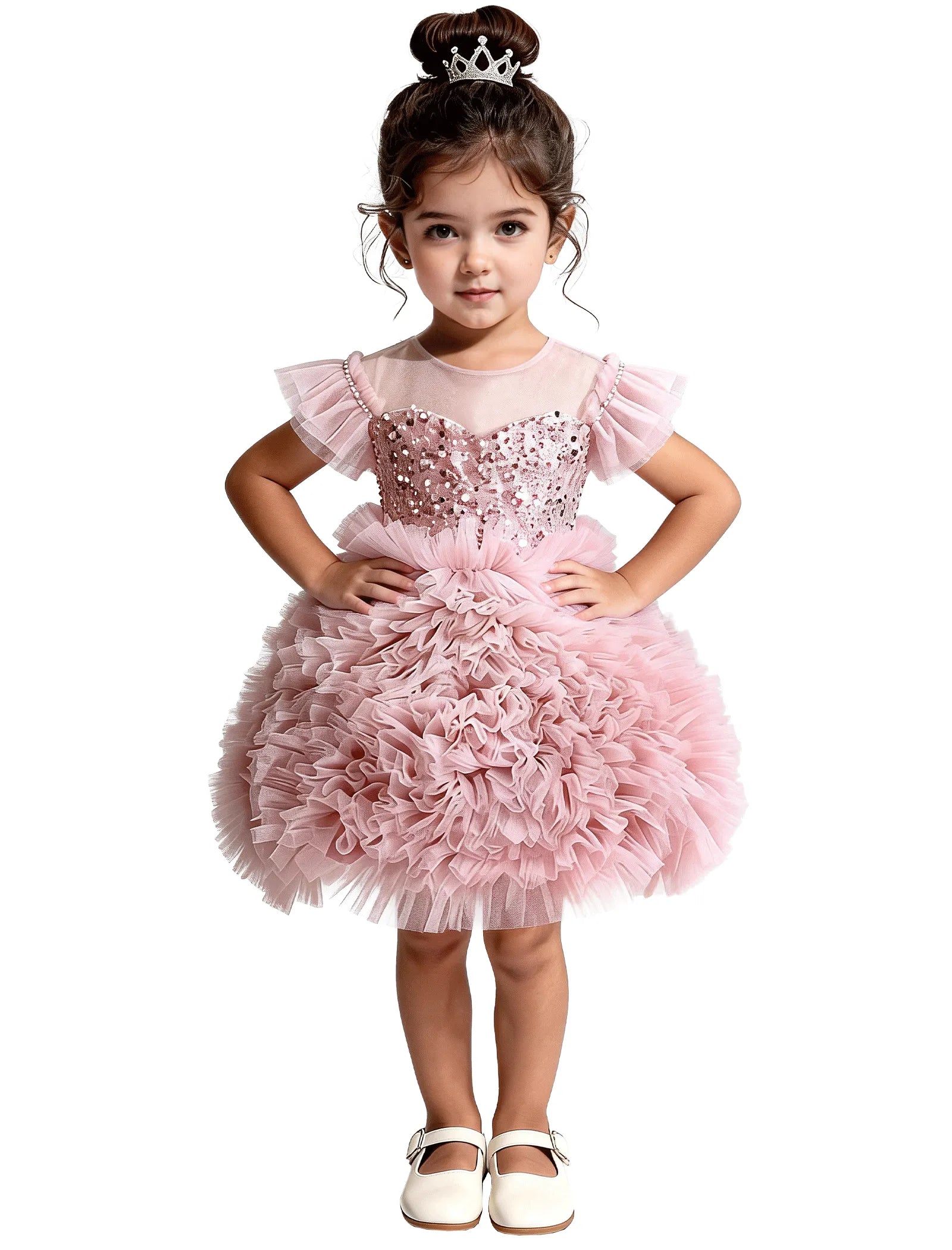 Sequin Puff Sleeve Toddler Party Dress