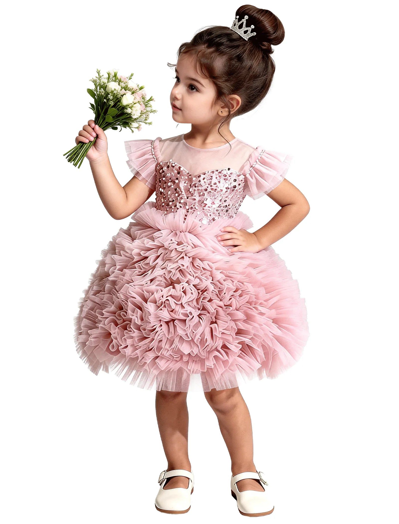 Sequin Puff Sleeve Toddler Party Dress