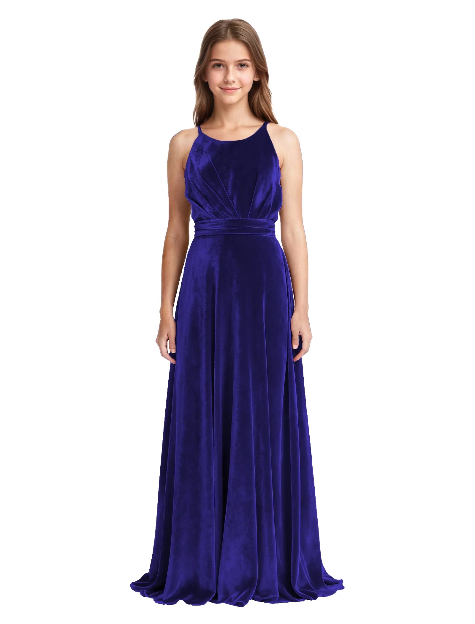 Velvet Junior Bridesmaid Maxi Dress for Girls