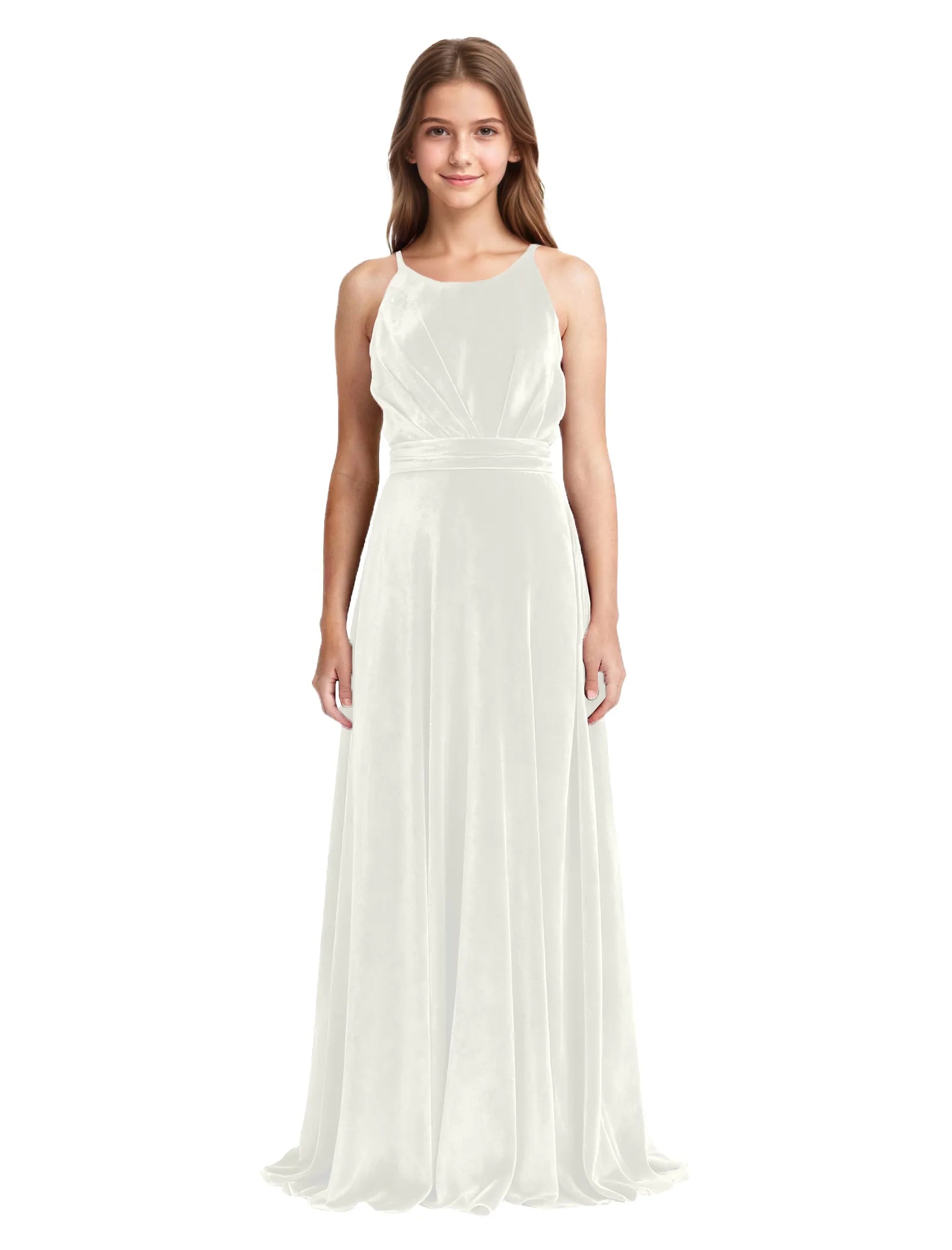 Velvet Junior Bridesmaid Maxi Dress for Girls