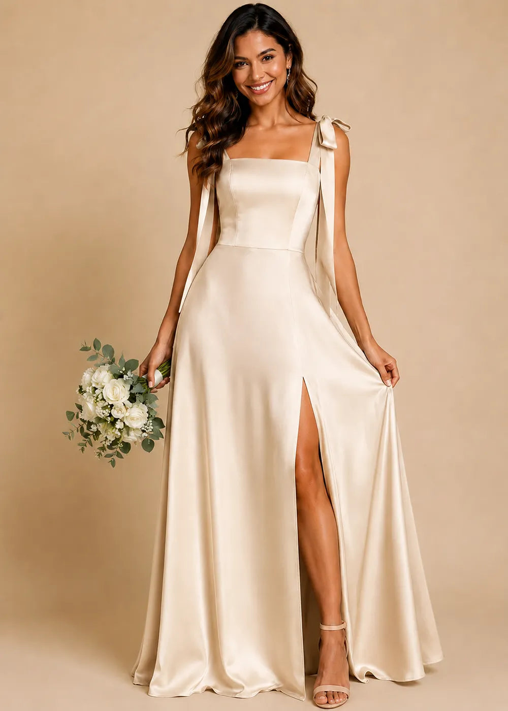 Elara Bow Strap A-Line Formal Gown