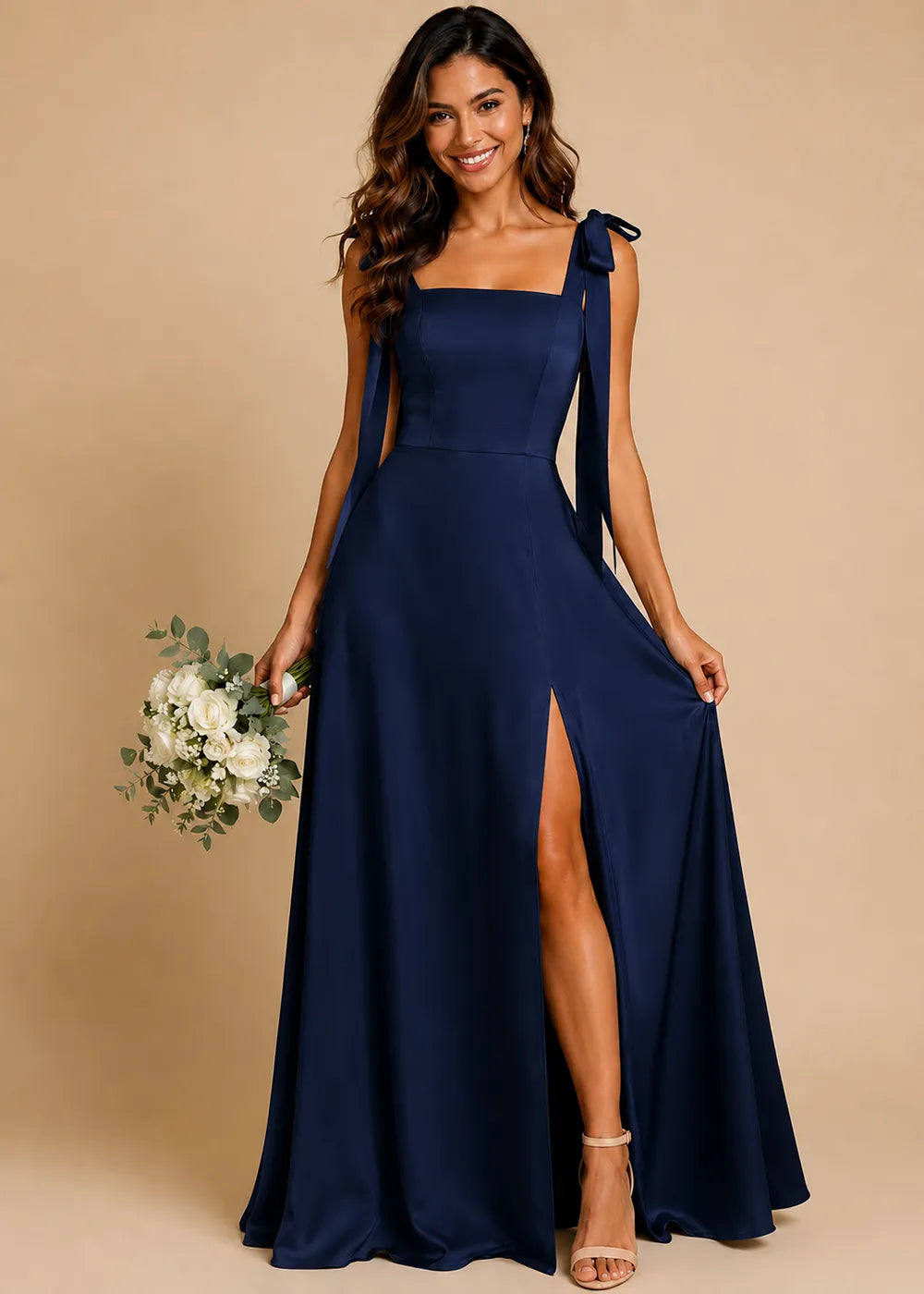 Elara Bow Strap A-Line Formal Gown