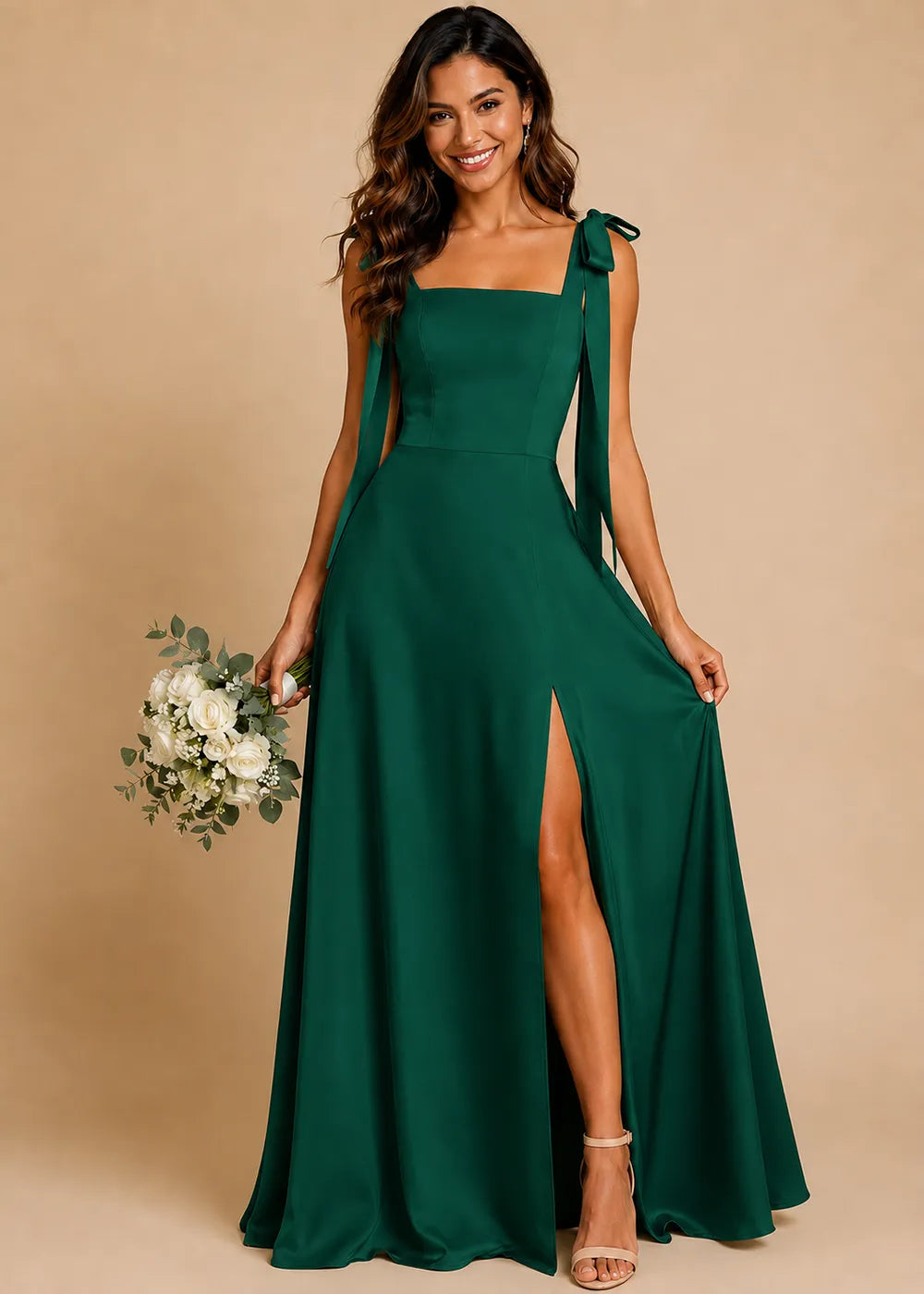 Elara Bow Strap A-Line Formal Gown