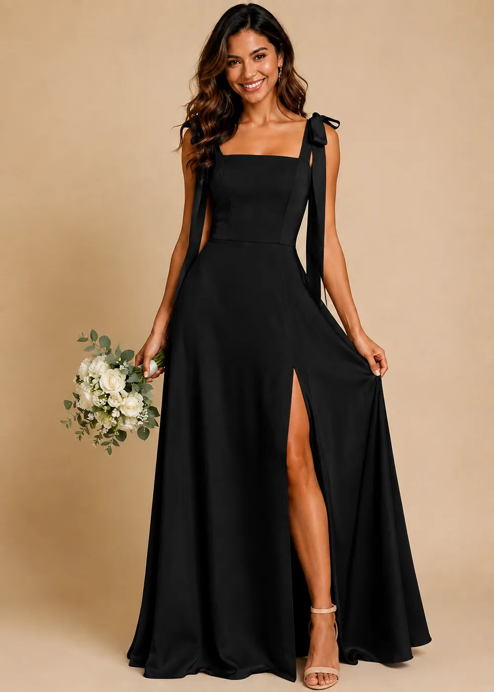Elara Bow Strap A-Line Formal Gown