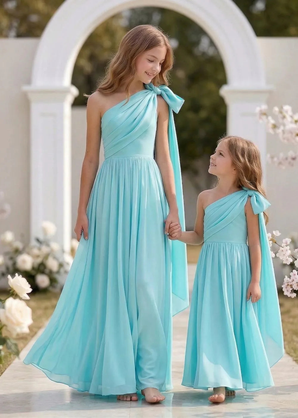 Lumière Draped Bow Evening Dress