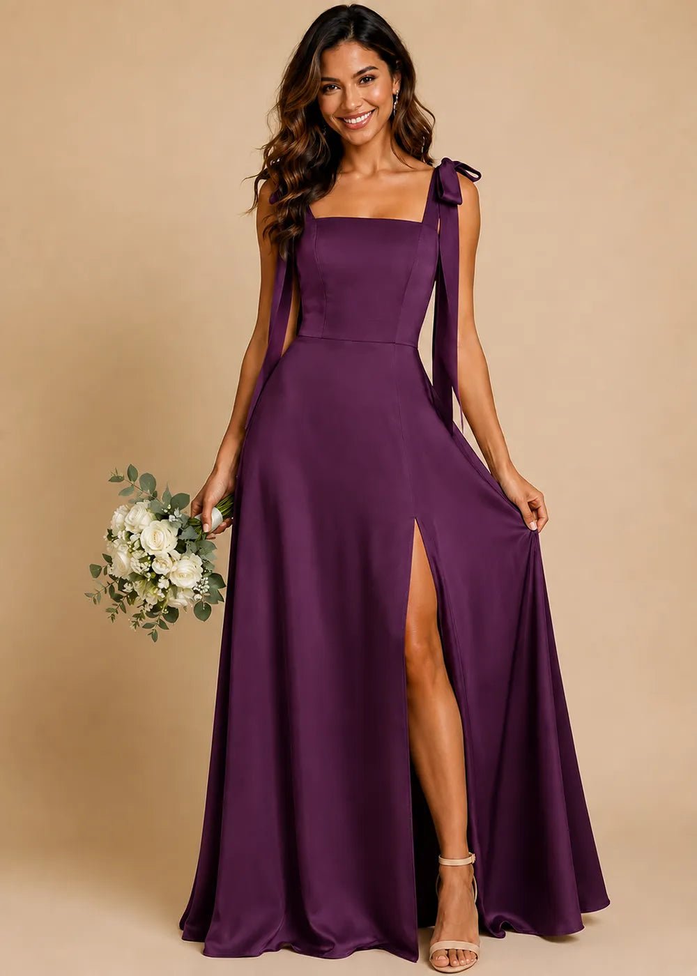 Elara Bow Strap A-Line Formal Gown
