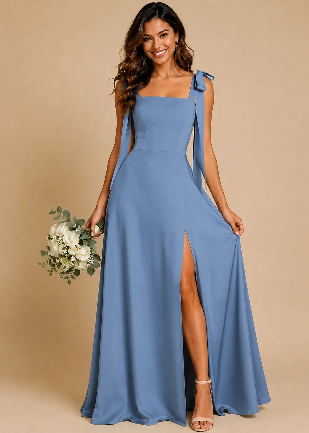 Elara Bow Strap A-Line Formal Gown