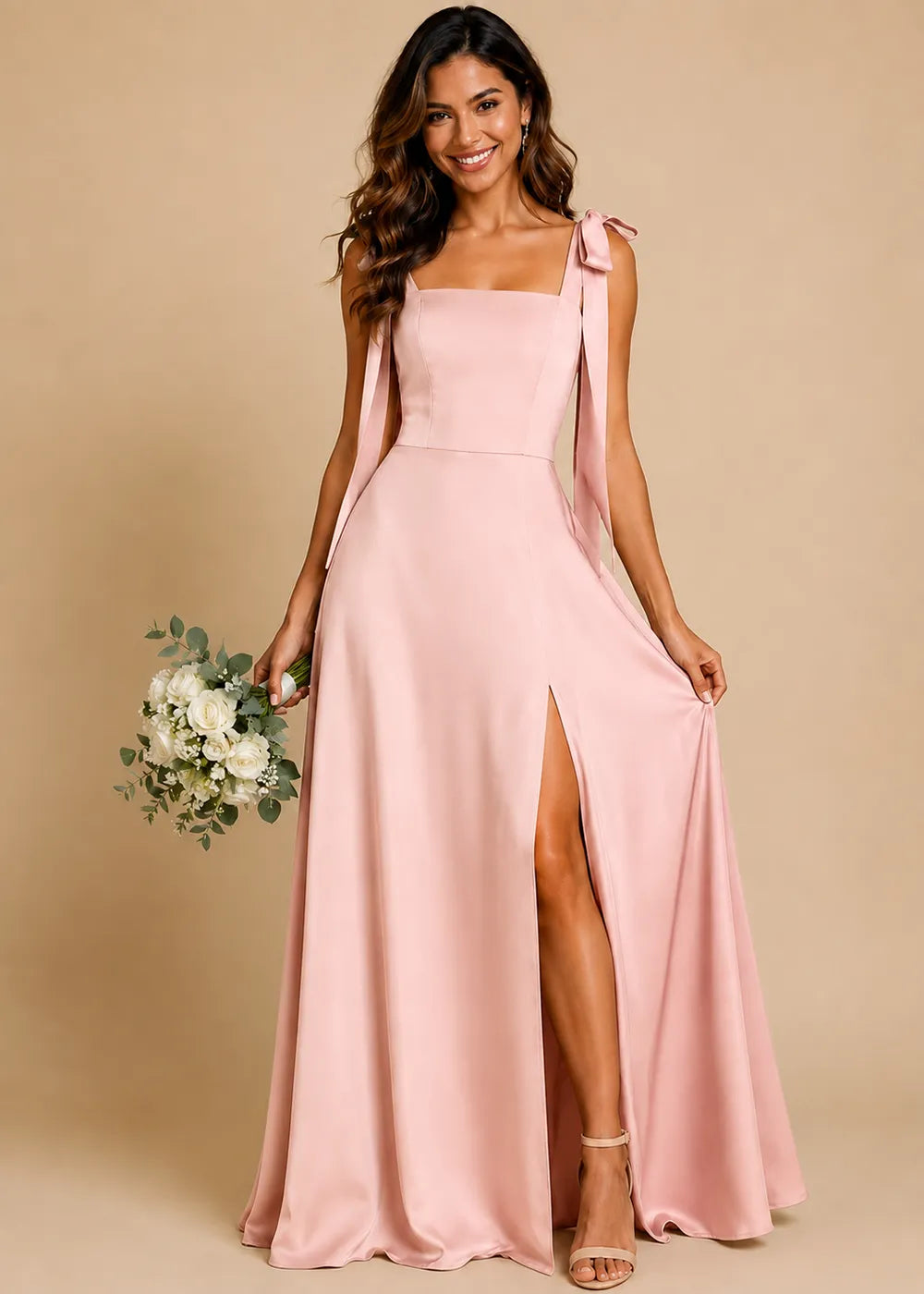 Elara Bow Strap A-Line Formal Gown