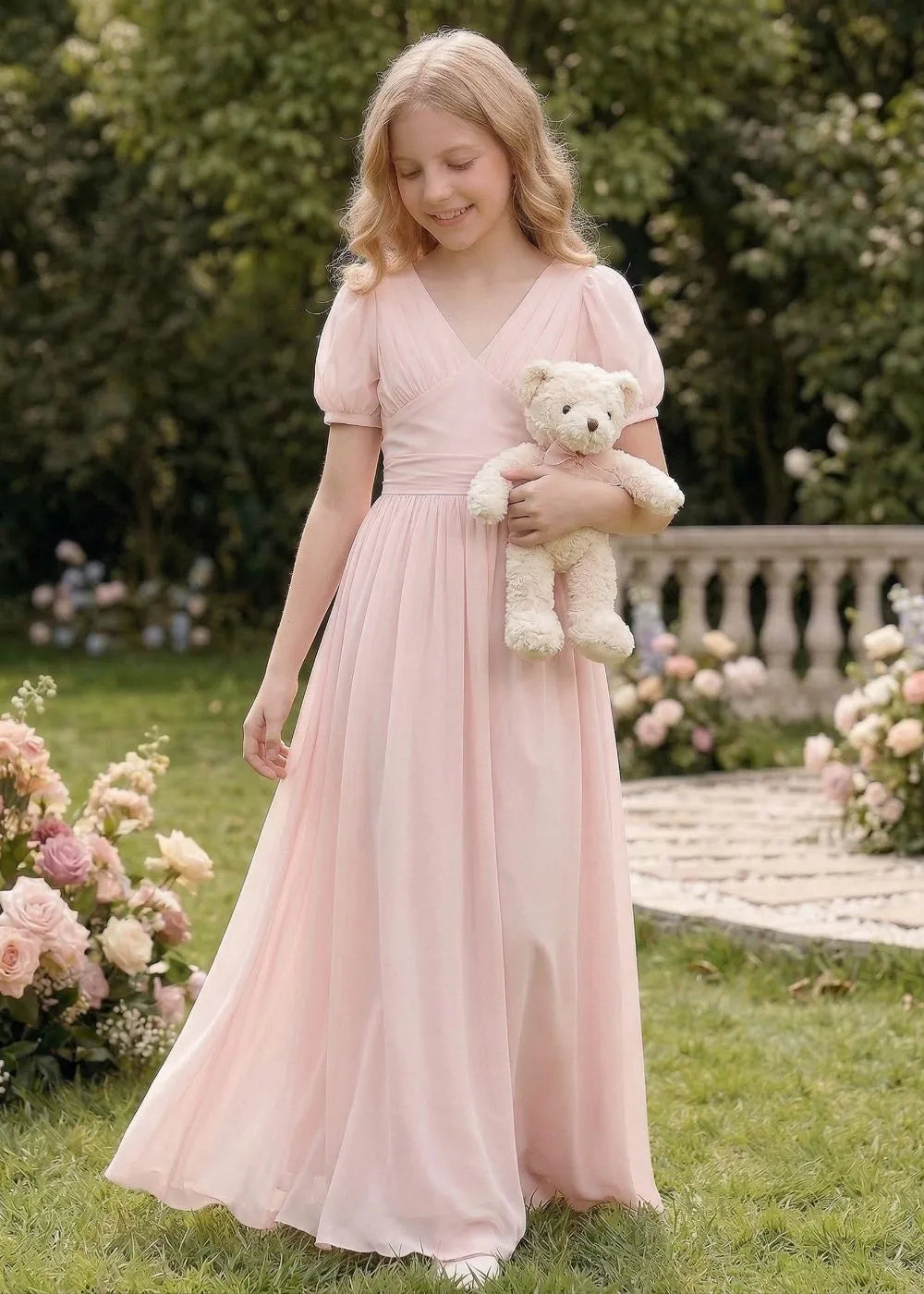 Empire Waist Chiffon Long Dress