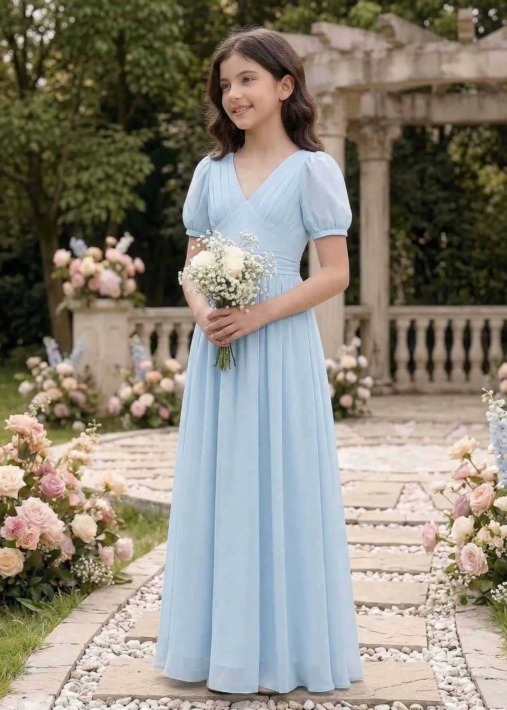 Empire Waist Chiffon Long Dress