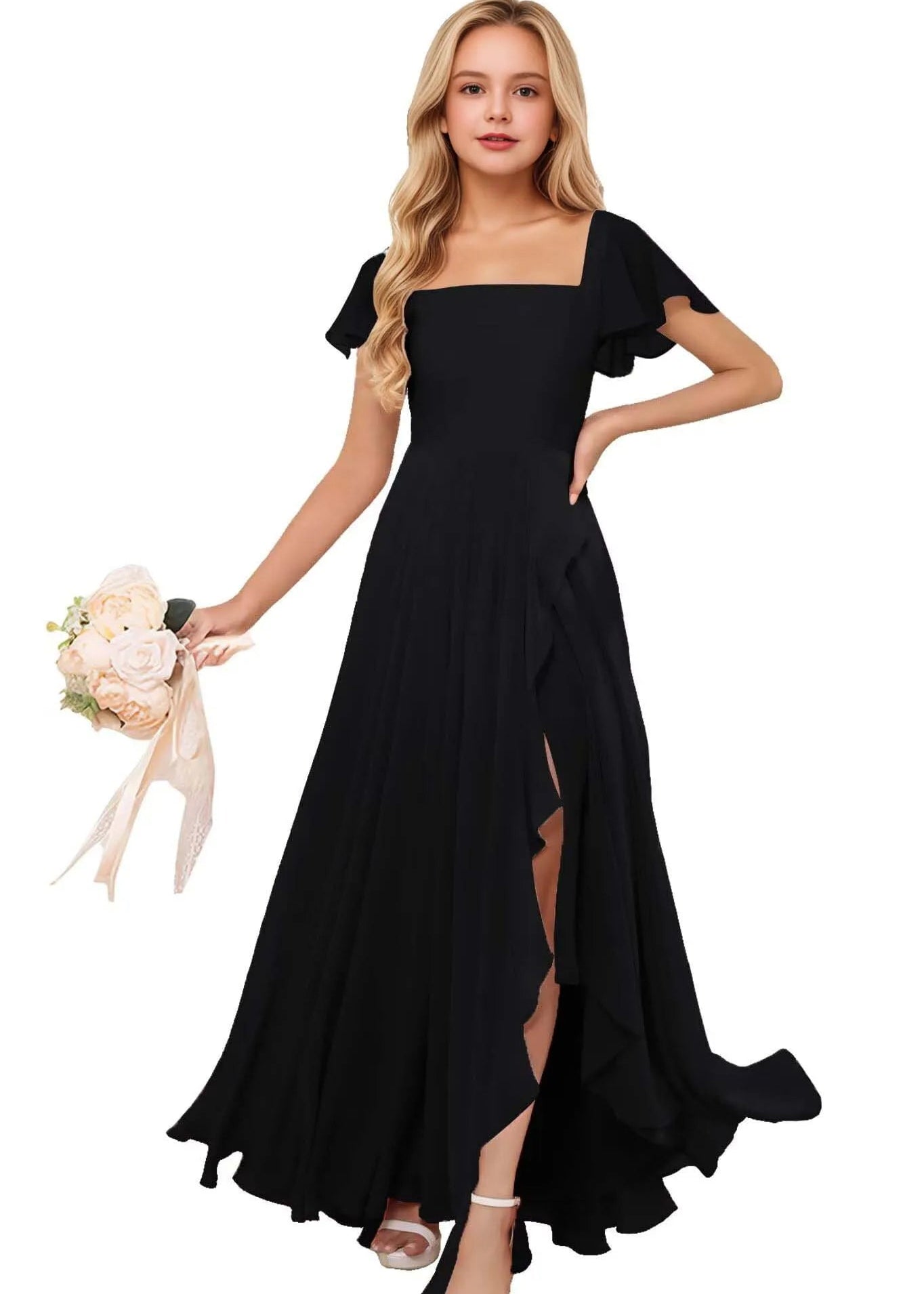 Chiffon Fit and Flare Girls Dress