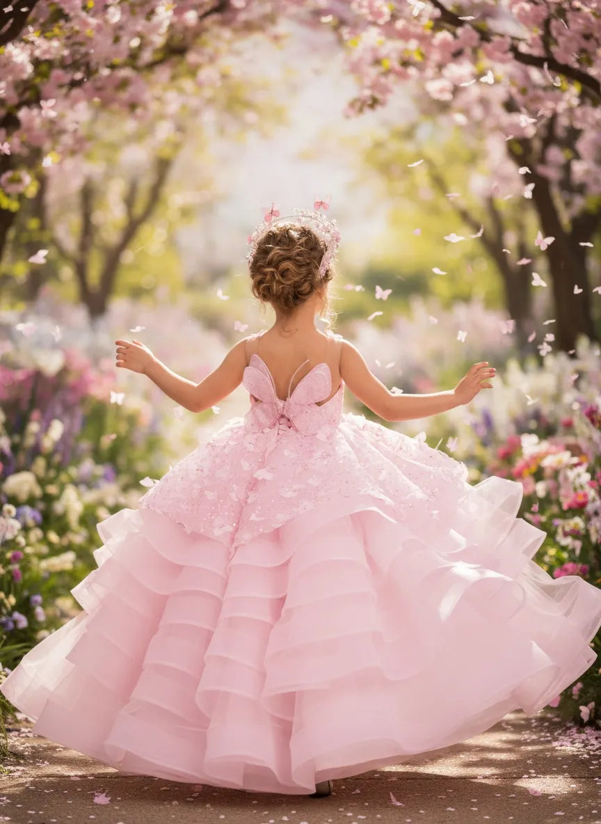 Elora Butterfly Dream Tulle Gown for Girls