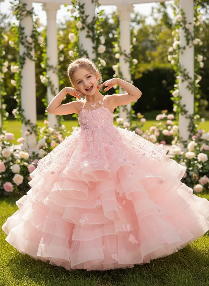 Elora Butterfly Dream Tulle Gown for Girls