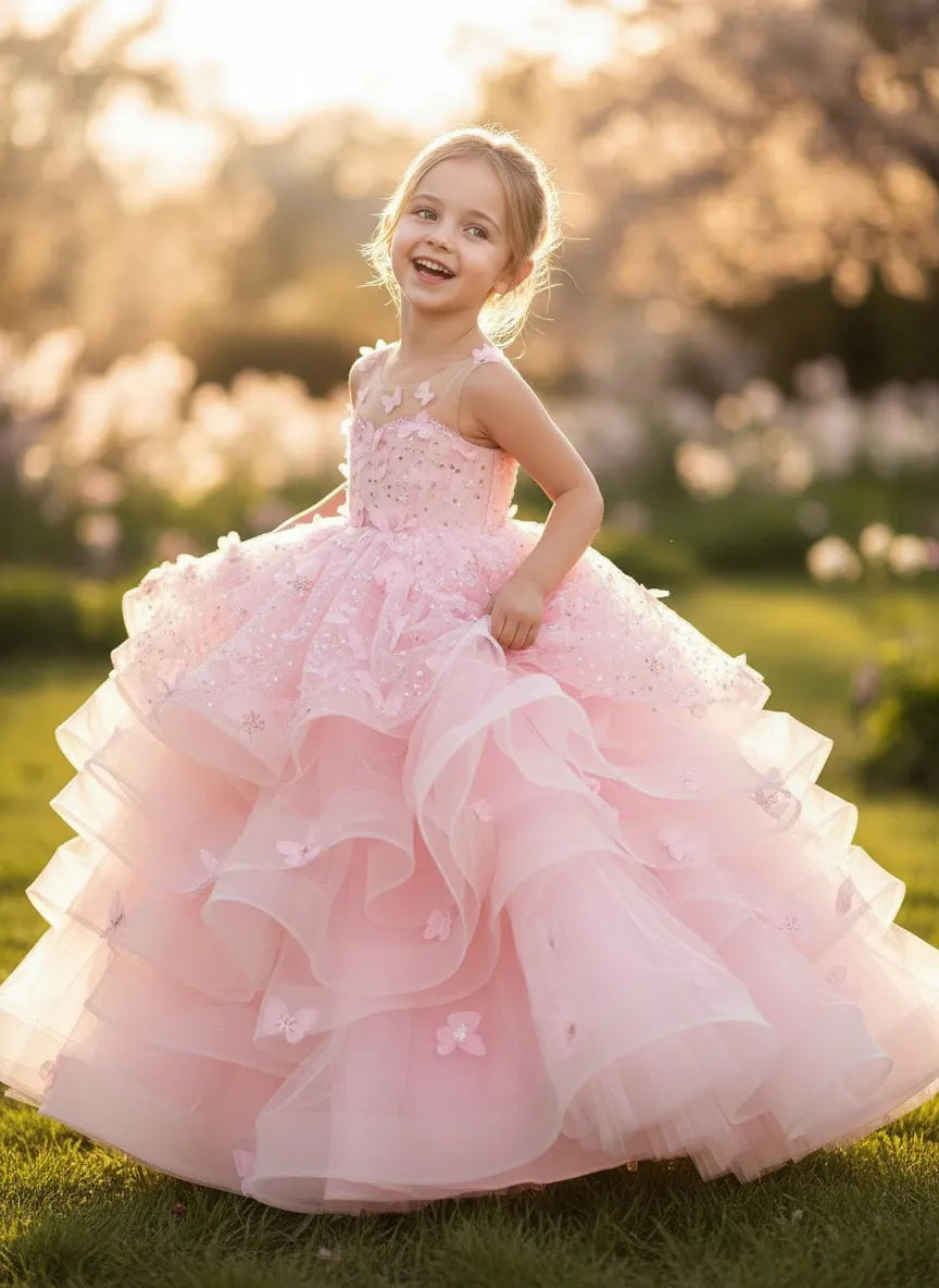 Elora Butterfly Dream Tulle Gown for Girls