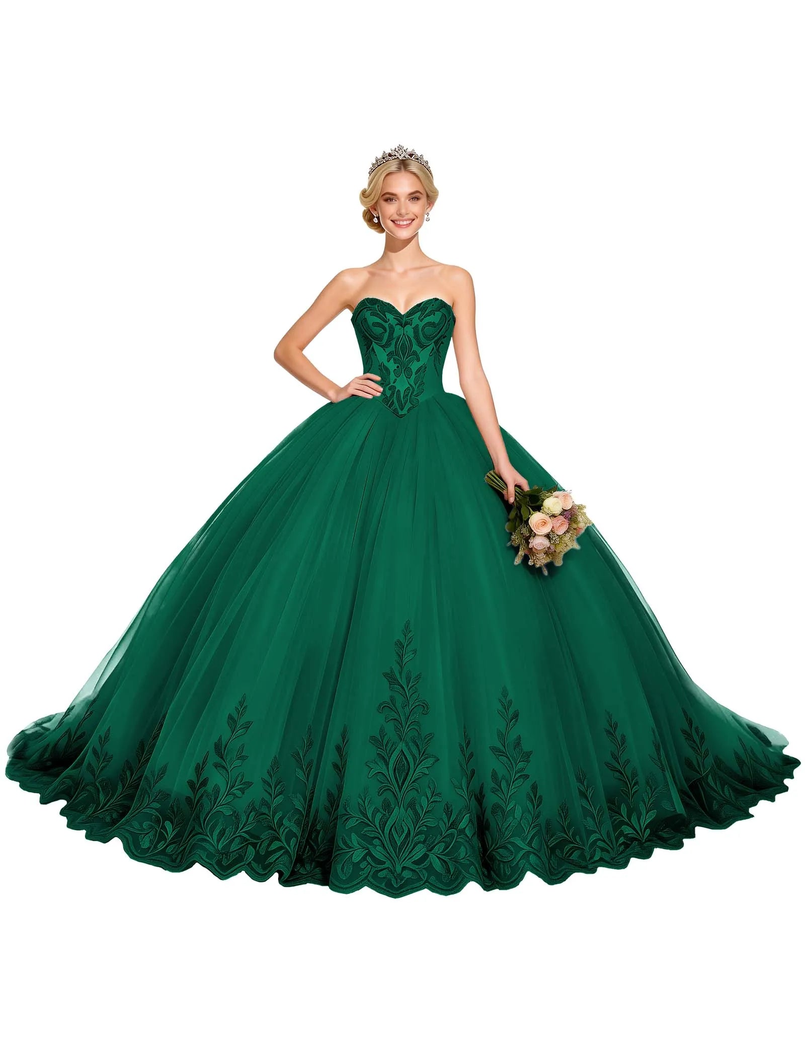 Arabella Strapless Embroidered Ball Gown