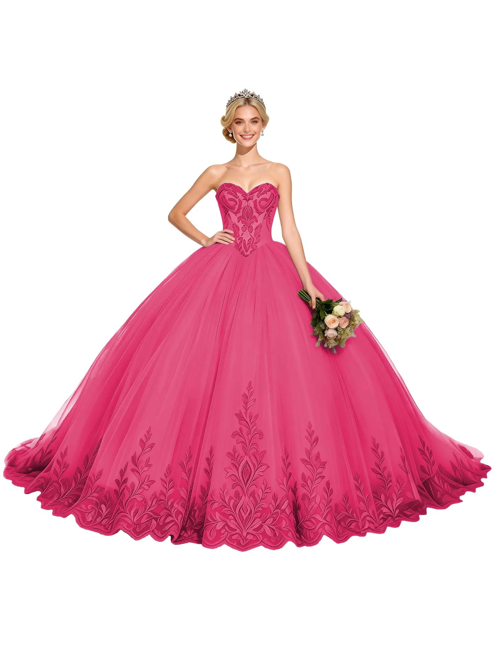 Arabella Strapless Embroidered Ball Gown