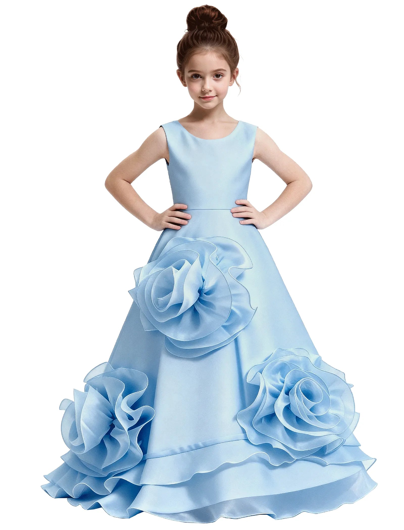 オフショルダーのレースプリンセスドレス