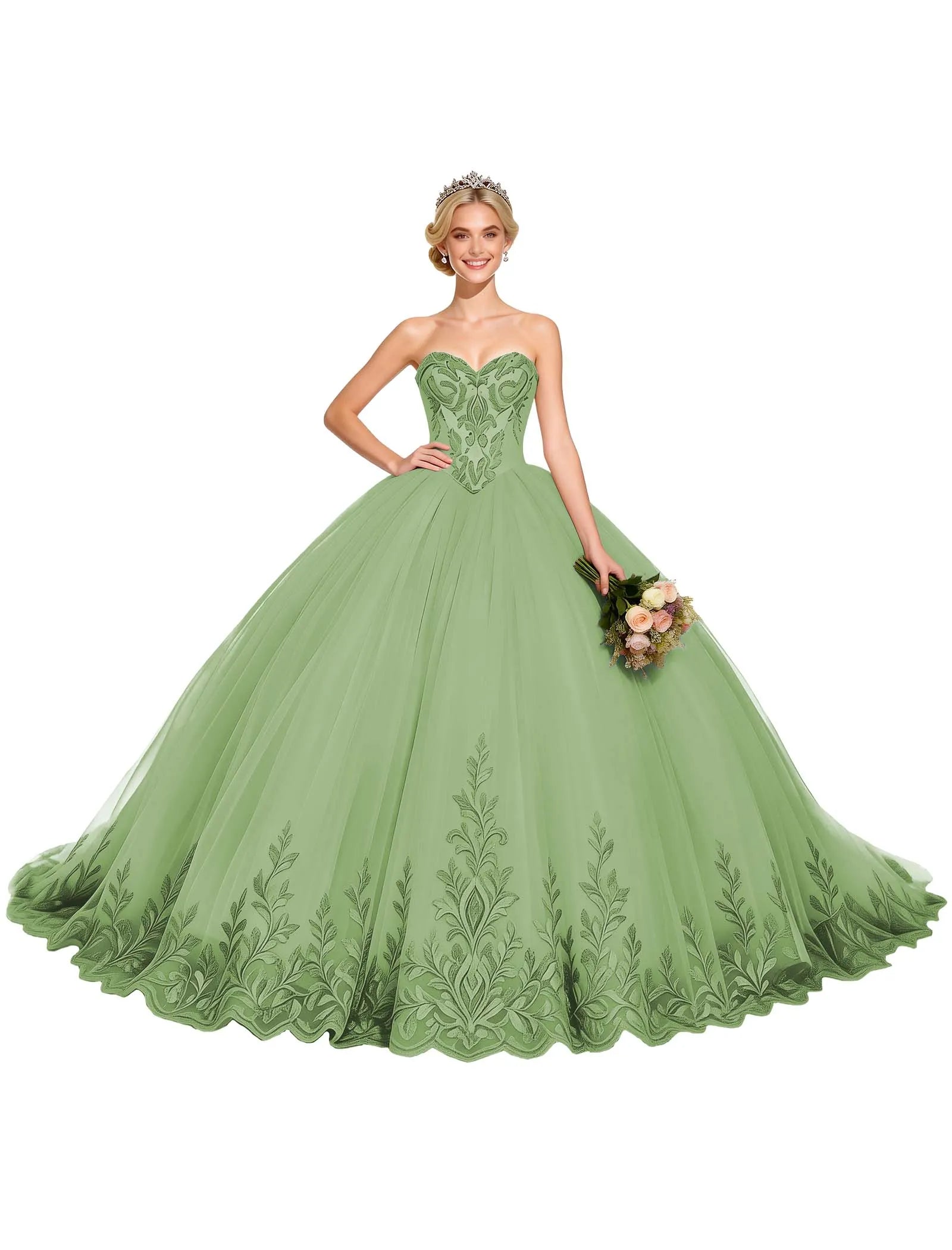 Arabella Strapless Embroidered Ball Gown
