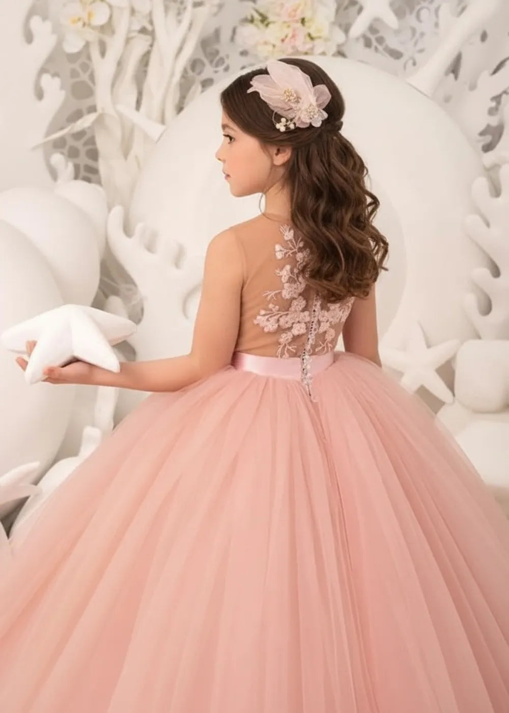 Enchanted Garden Floral Lace Tulle Ball Gown