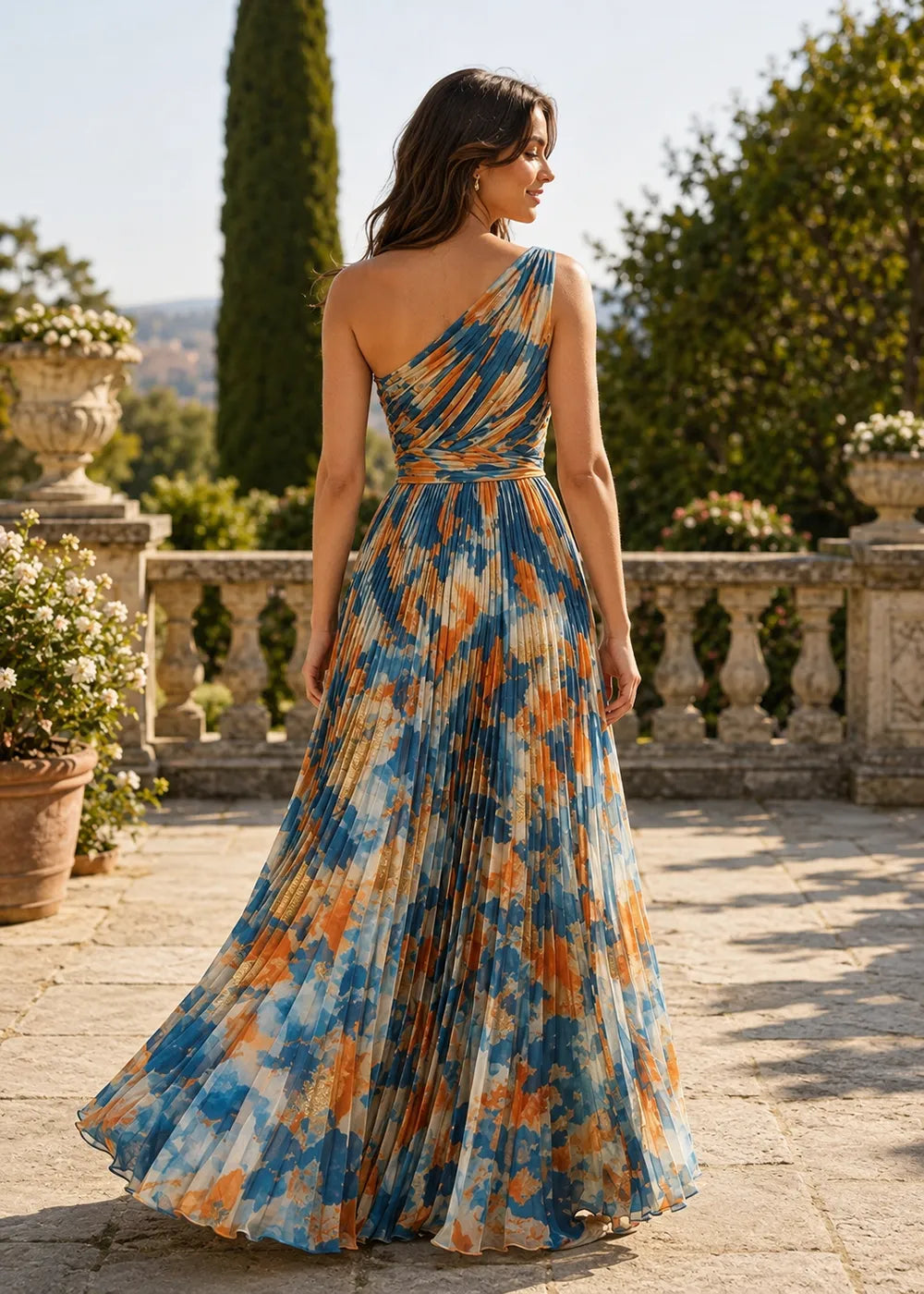 Blooming Garden One Shoulder Maxi Dress