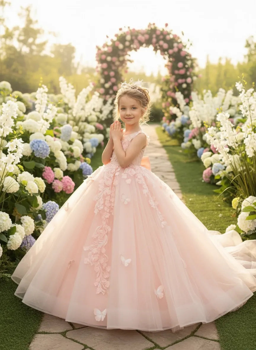 Fairy Floral Tulle Flower Girl Dress