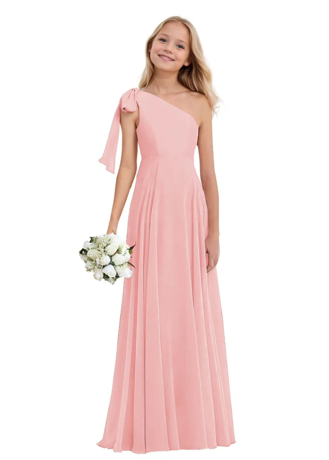 One-Shoulder Chiffon Maxi Dress