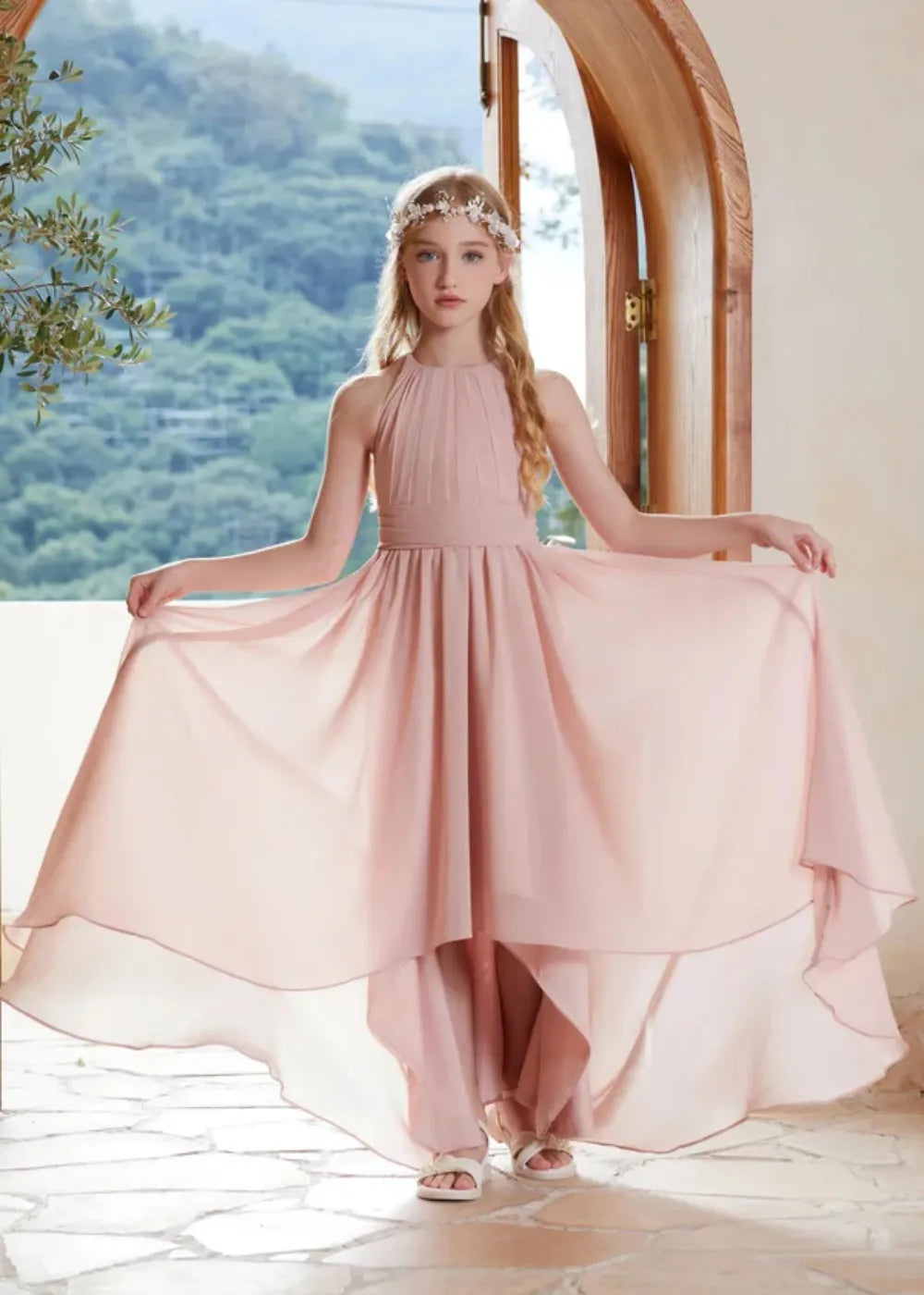 Boho High-Low Halter Dress