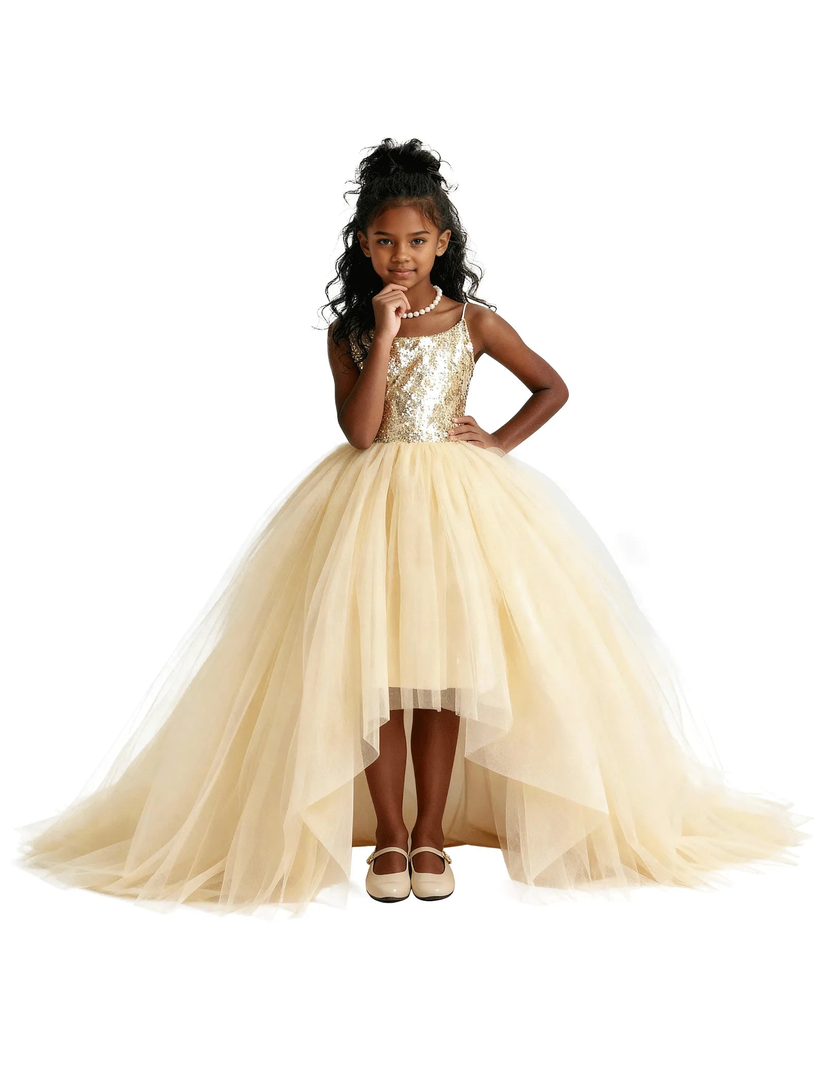 Girls Sequin Tulle Pageant Dress
