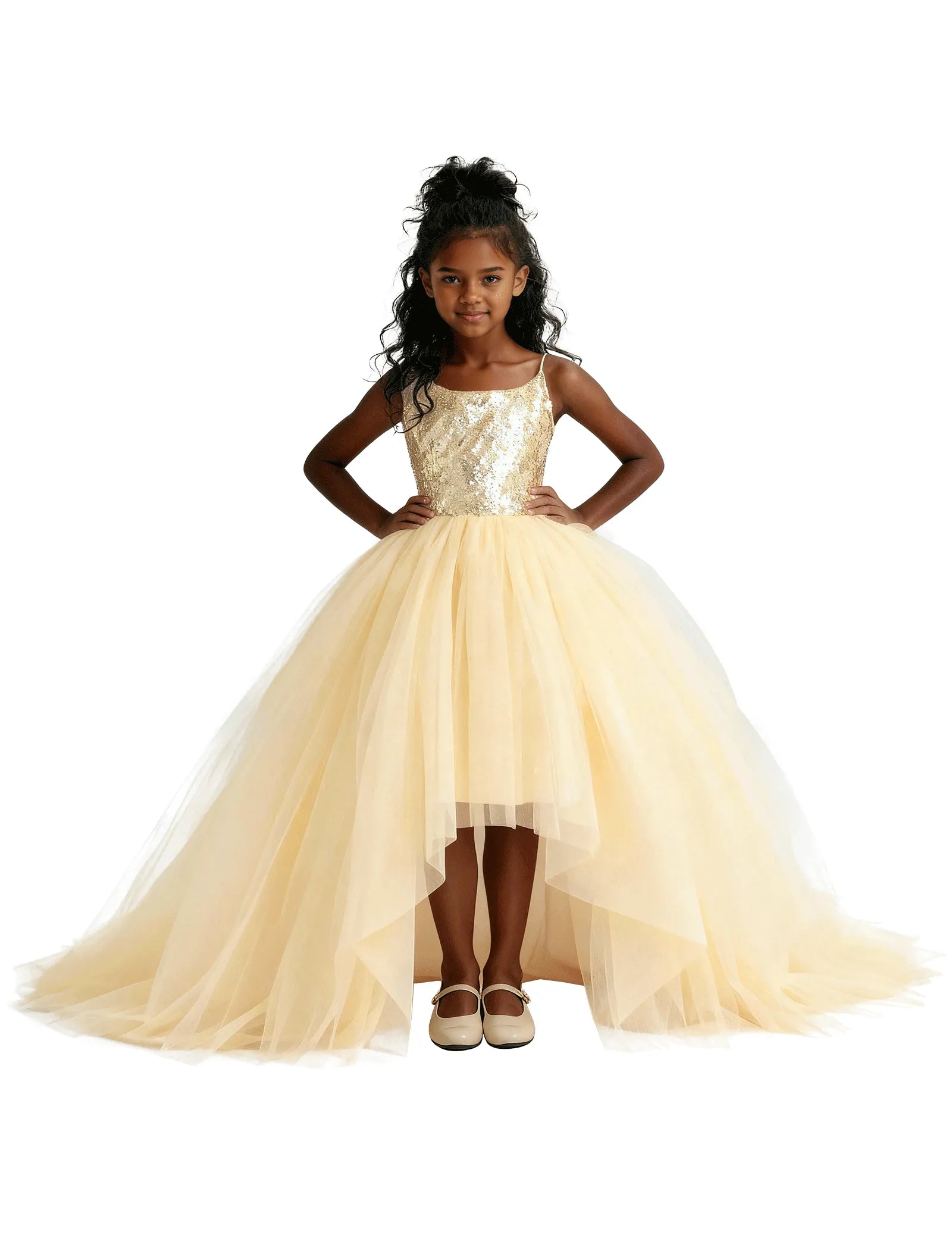 Girls Sequin Tulle Pageant Dress