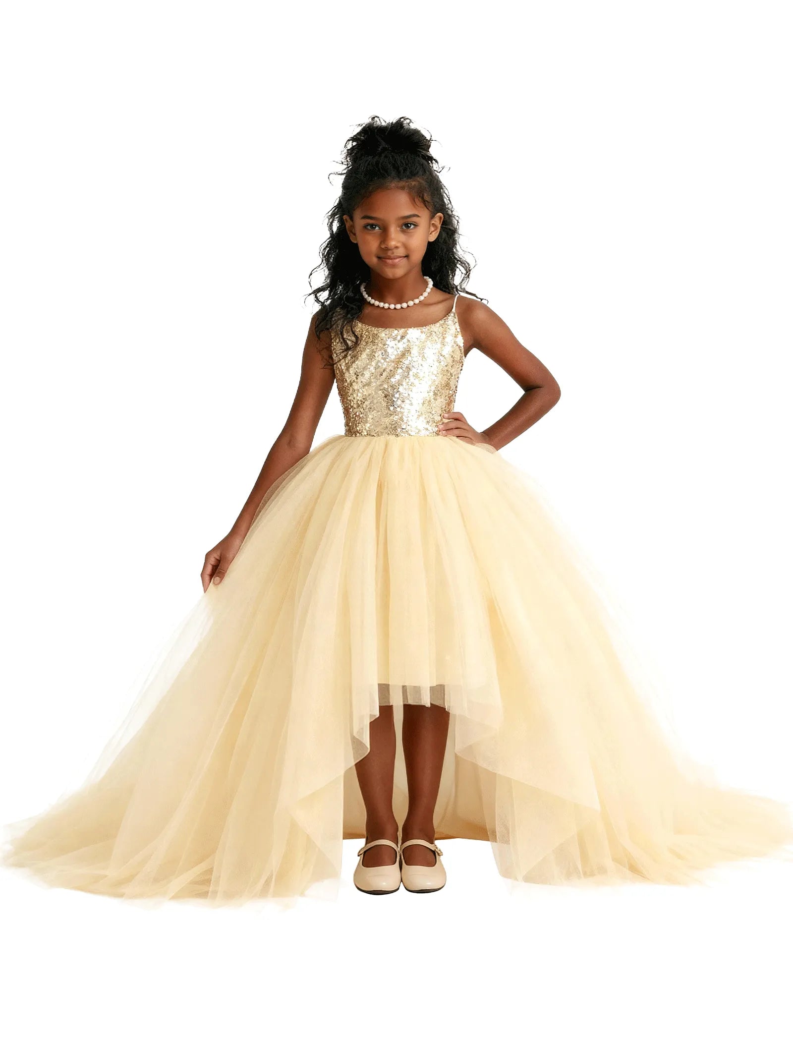 Girls Sequin Tulle Pageant Dress