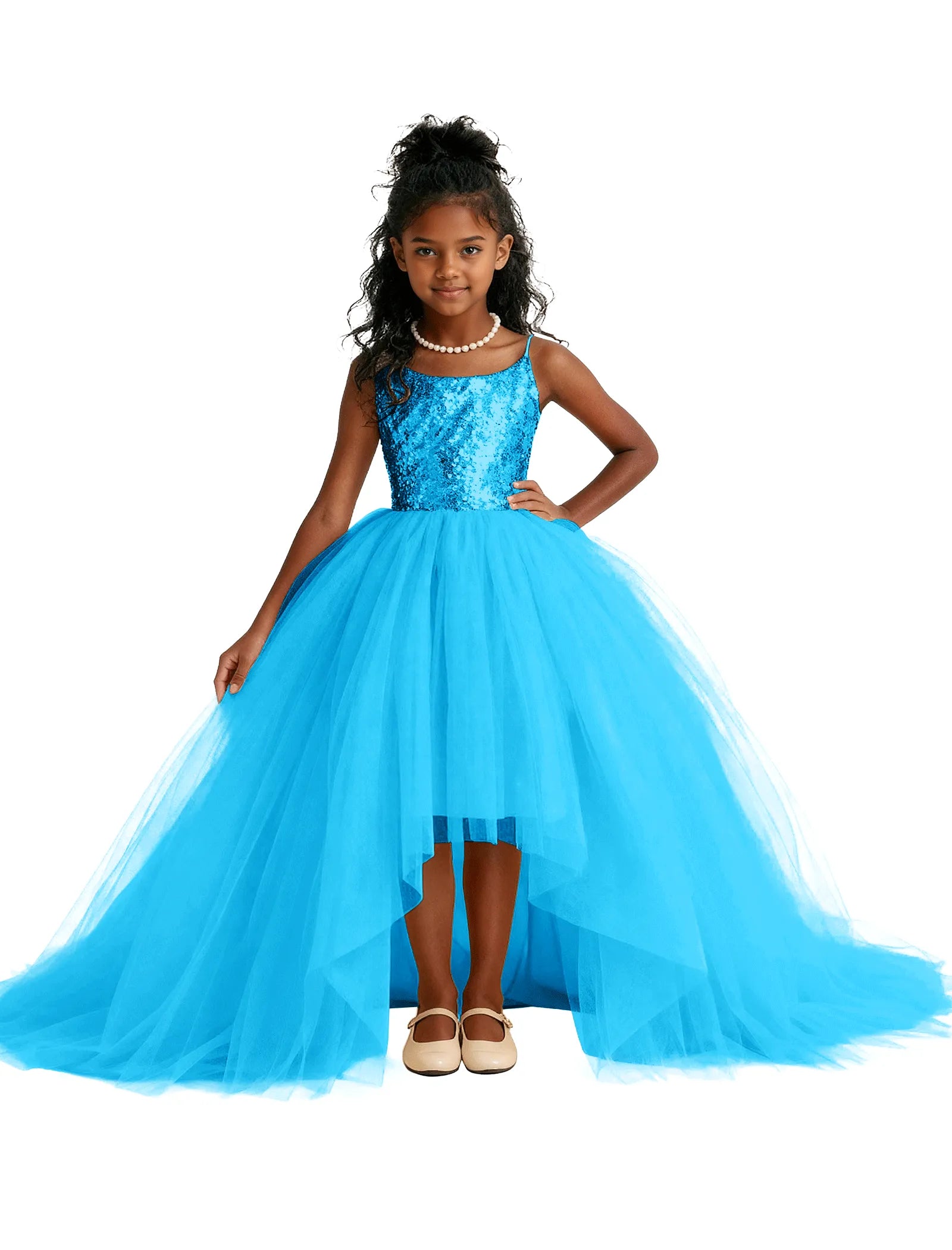 Girls Sequin Tulle Pageant Dress