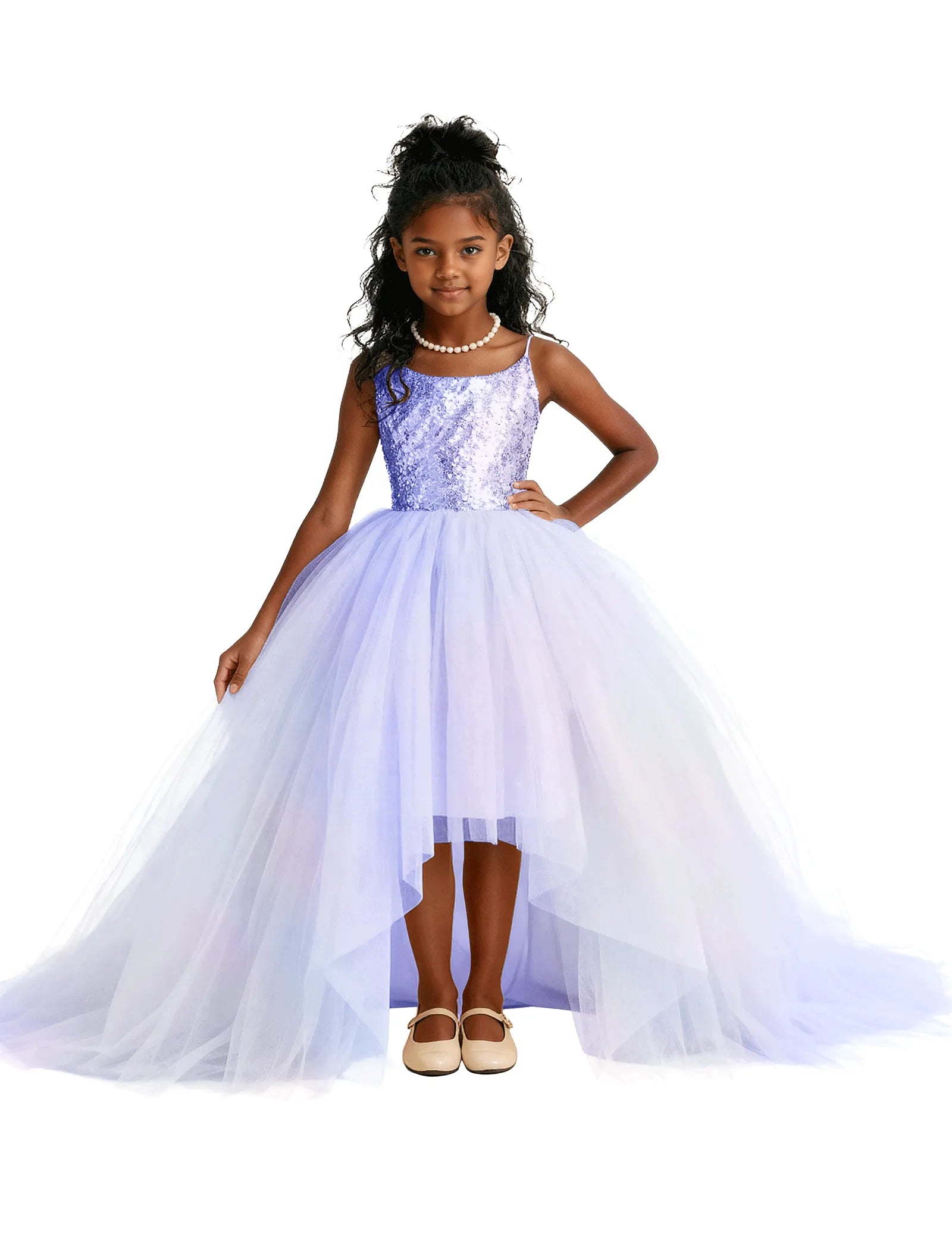 Girls Sequin Tulle Pageant Dress