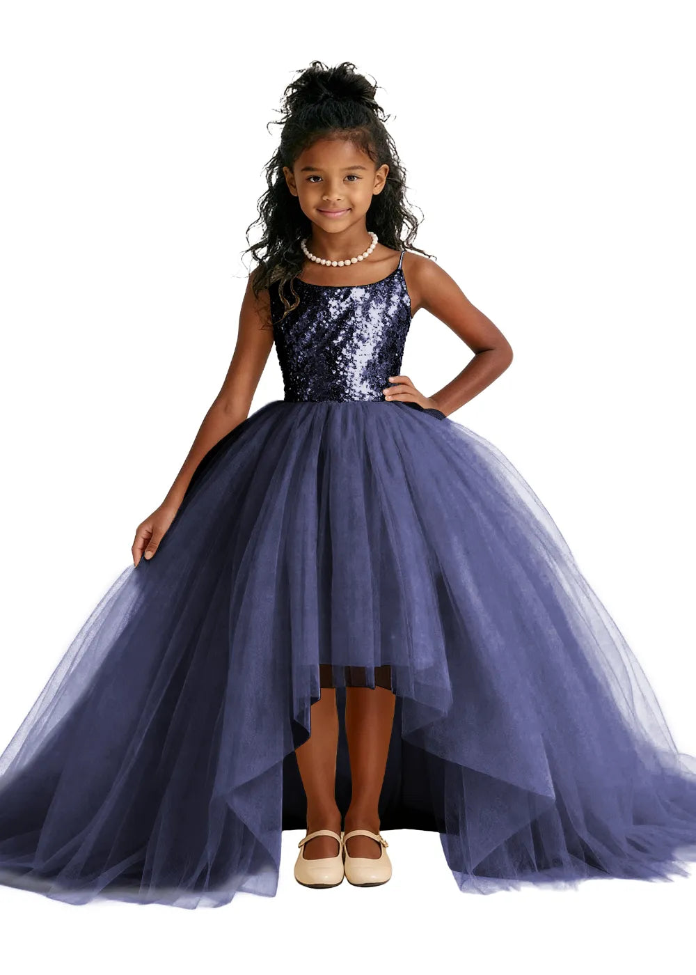 Vestido de princesa sin mangas de encaje