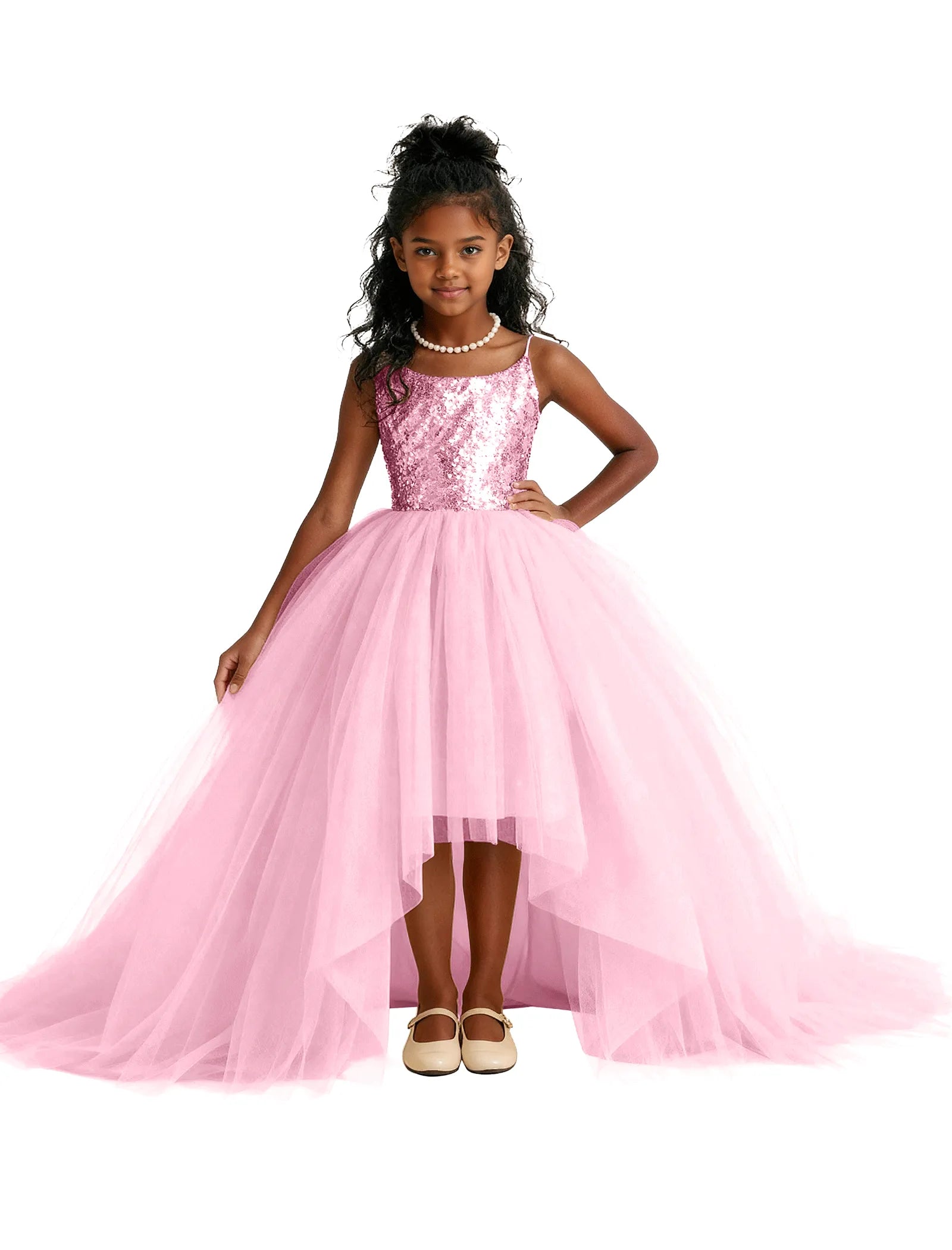Girls Sequin Tulle Pageant Dress